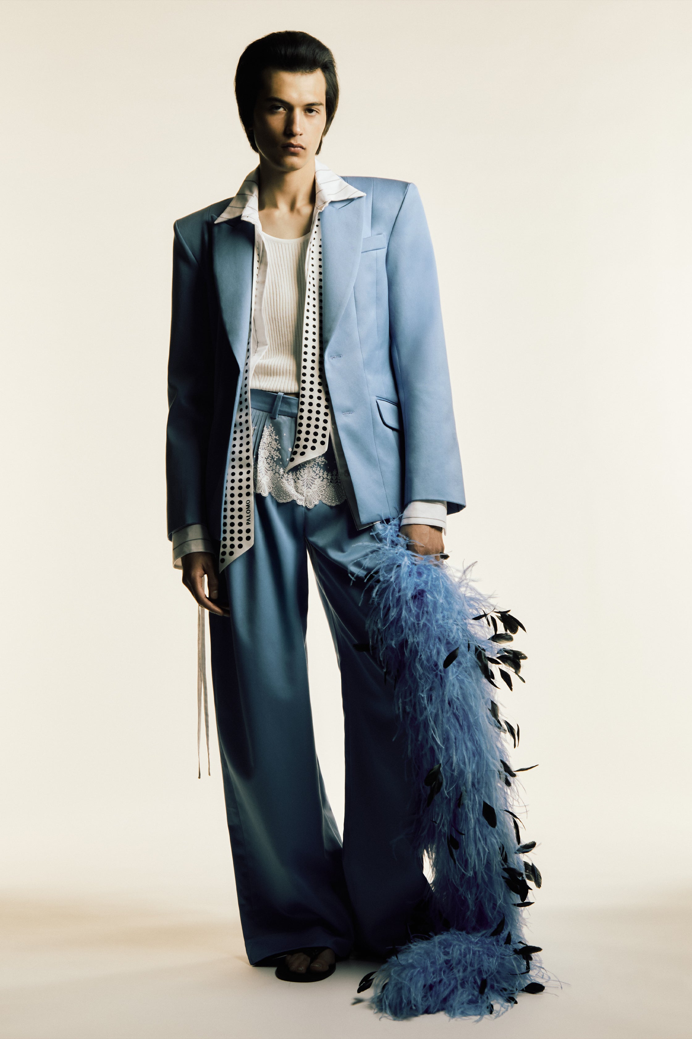 Cruising Lace Blue Tailored Trousers Mens