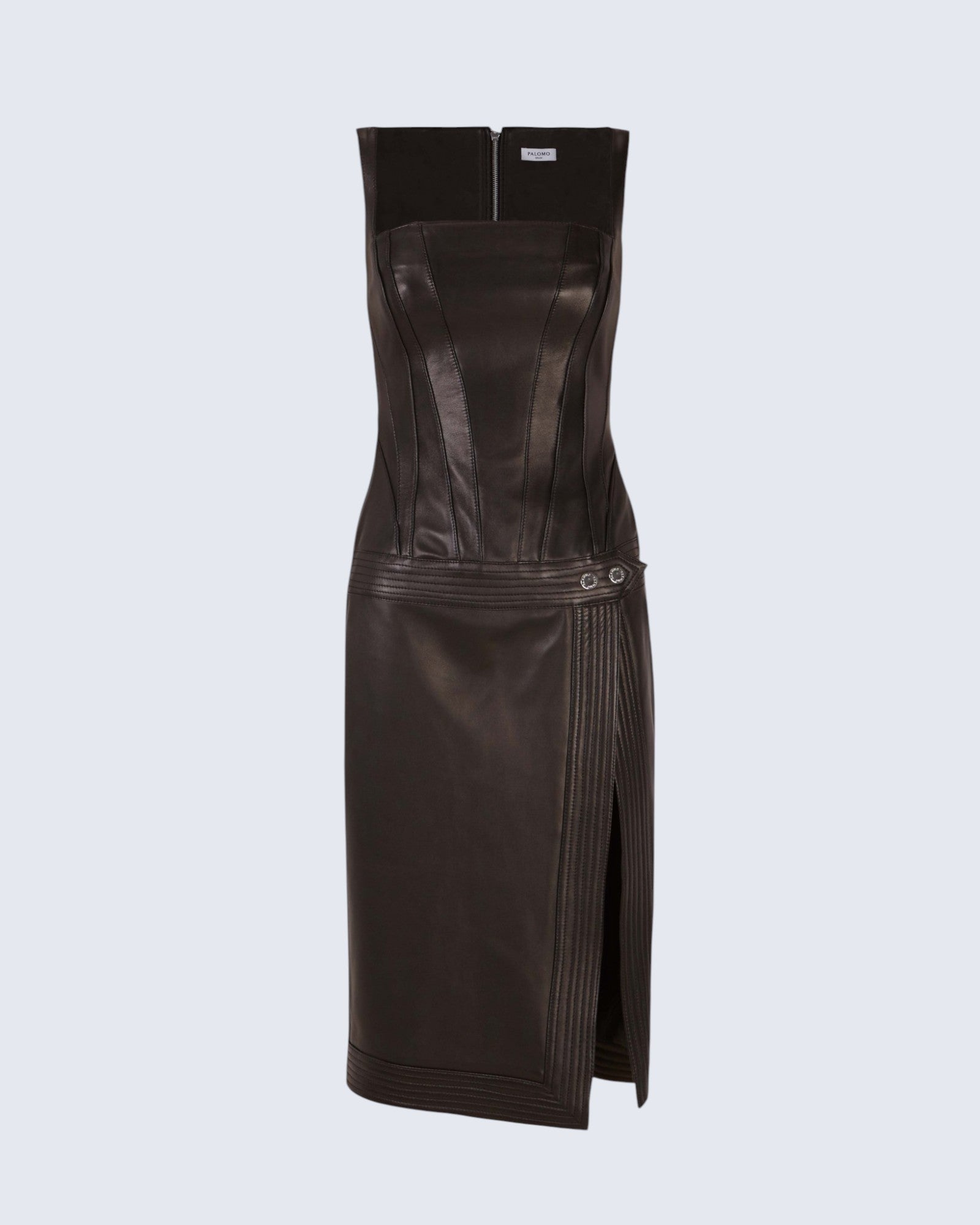 black leather corset dress Women's Black Leather Corset Dress | Large