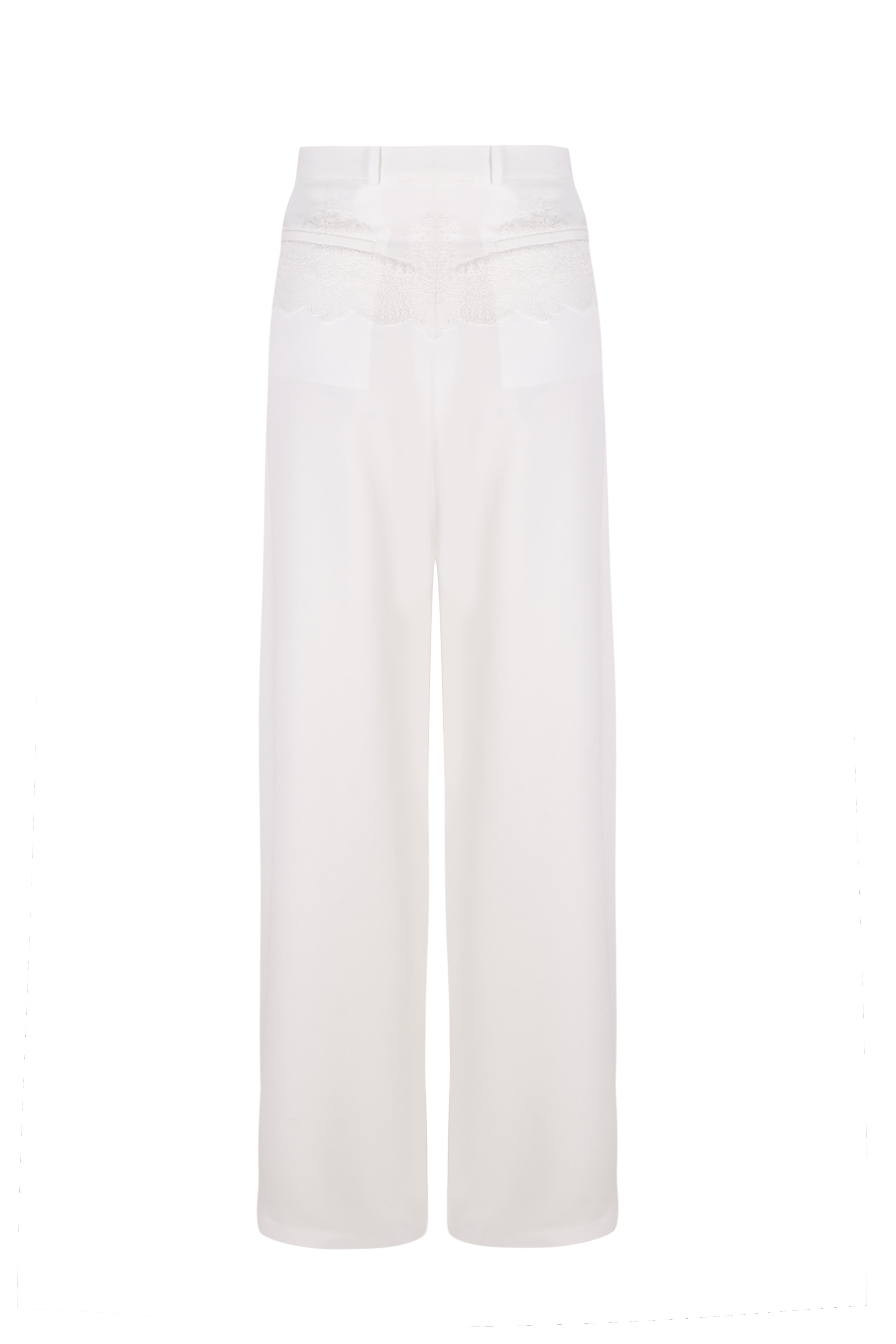 Cruising Lace White Tailored Trousers Womens