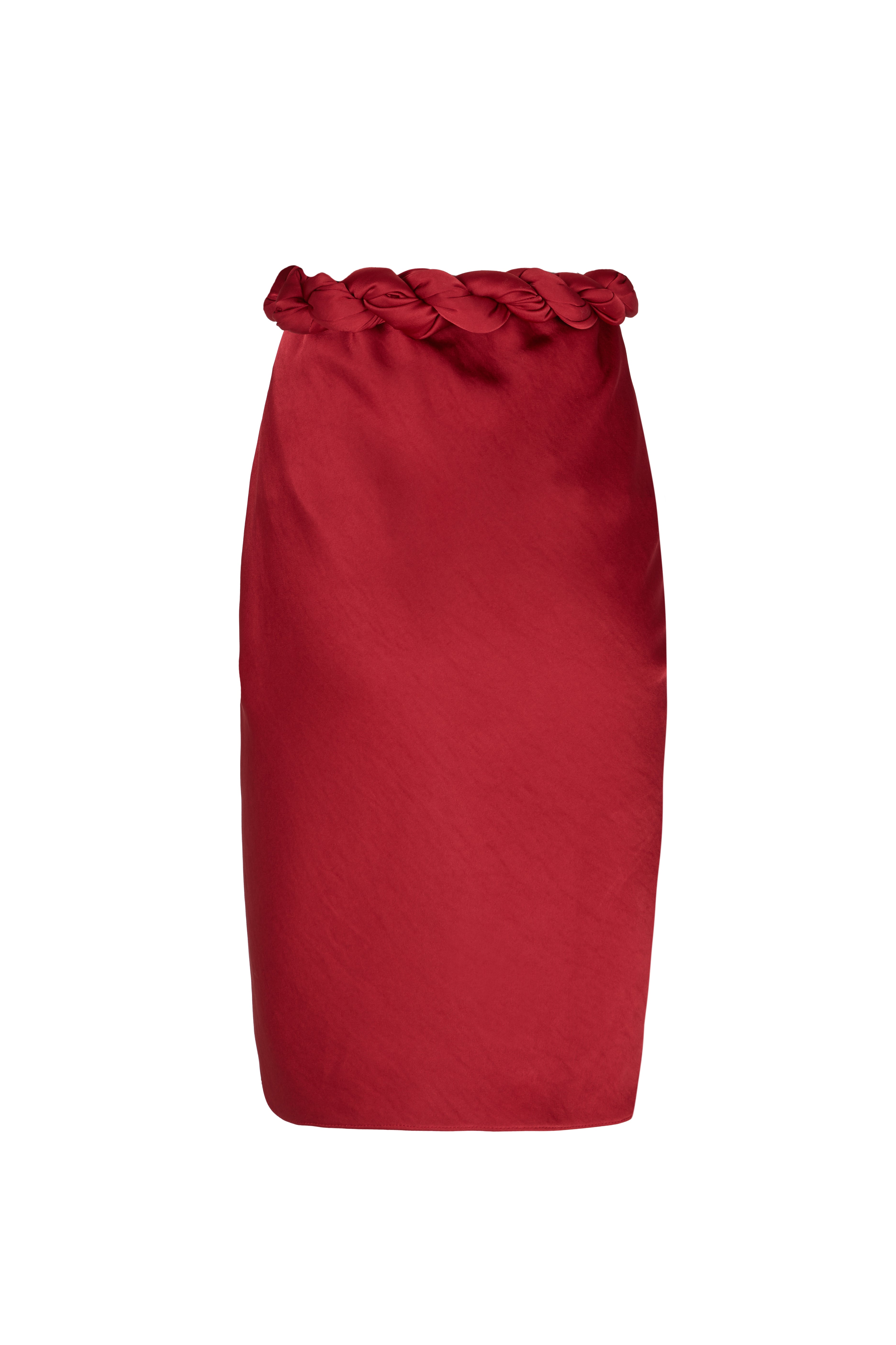 Draped Red Skirt