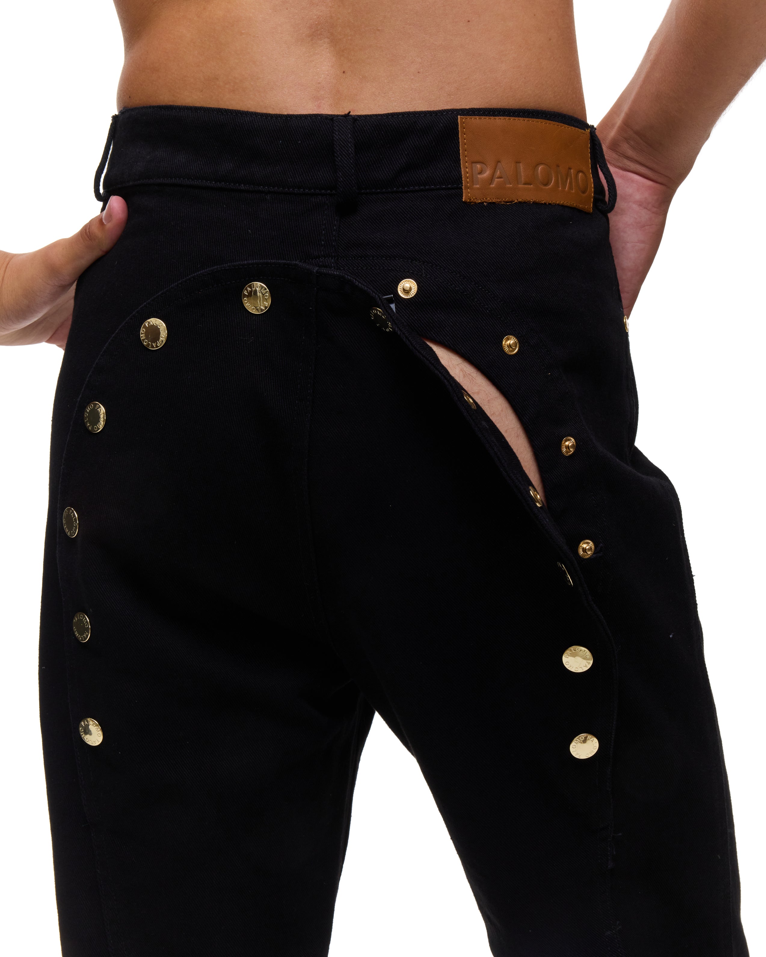 Ass-Air Flared Black Denim Trousers
