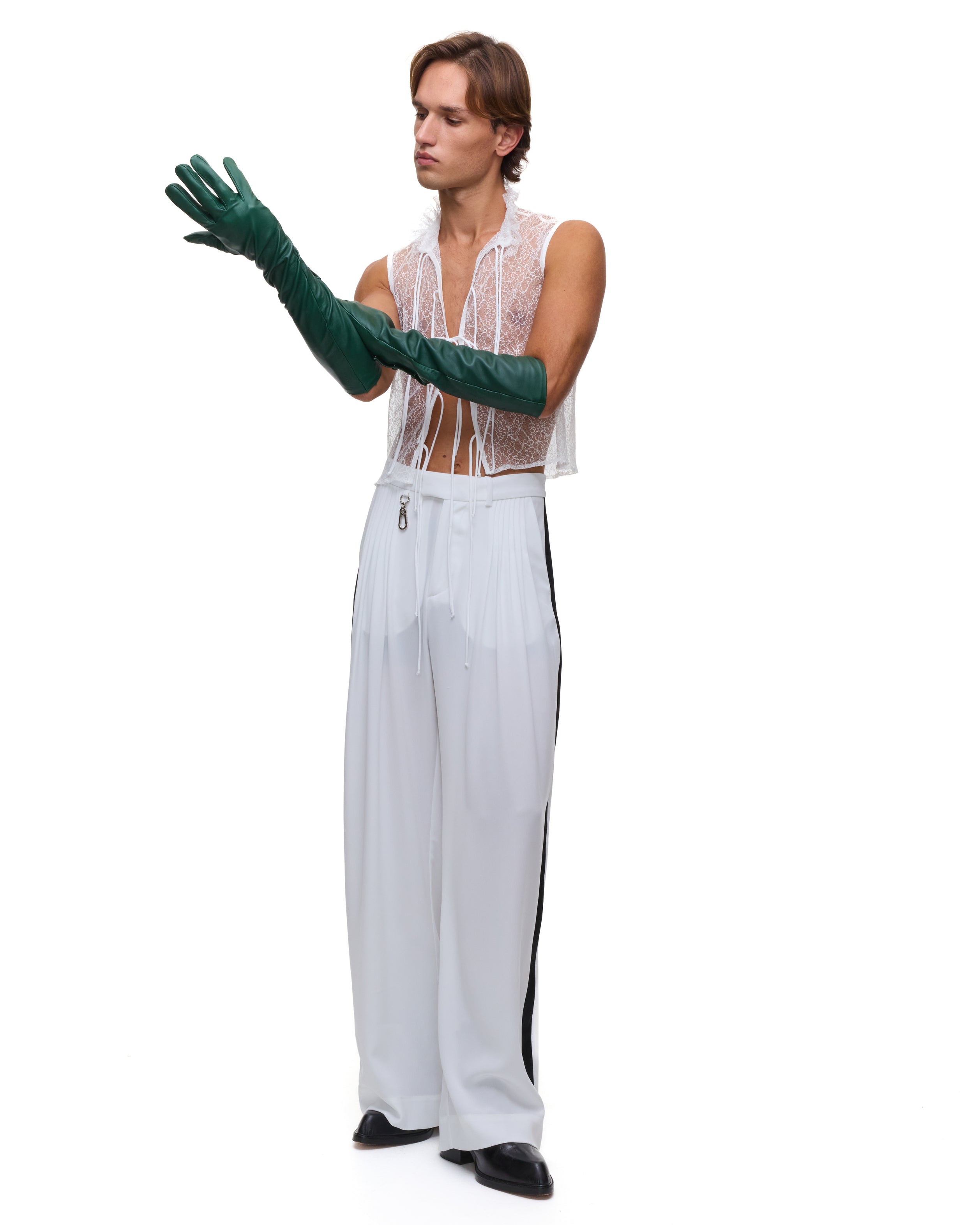 Cruising Tailored B&W Satin Trousers