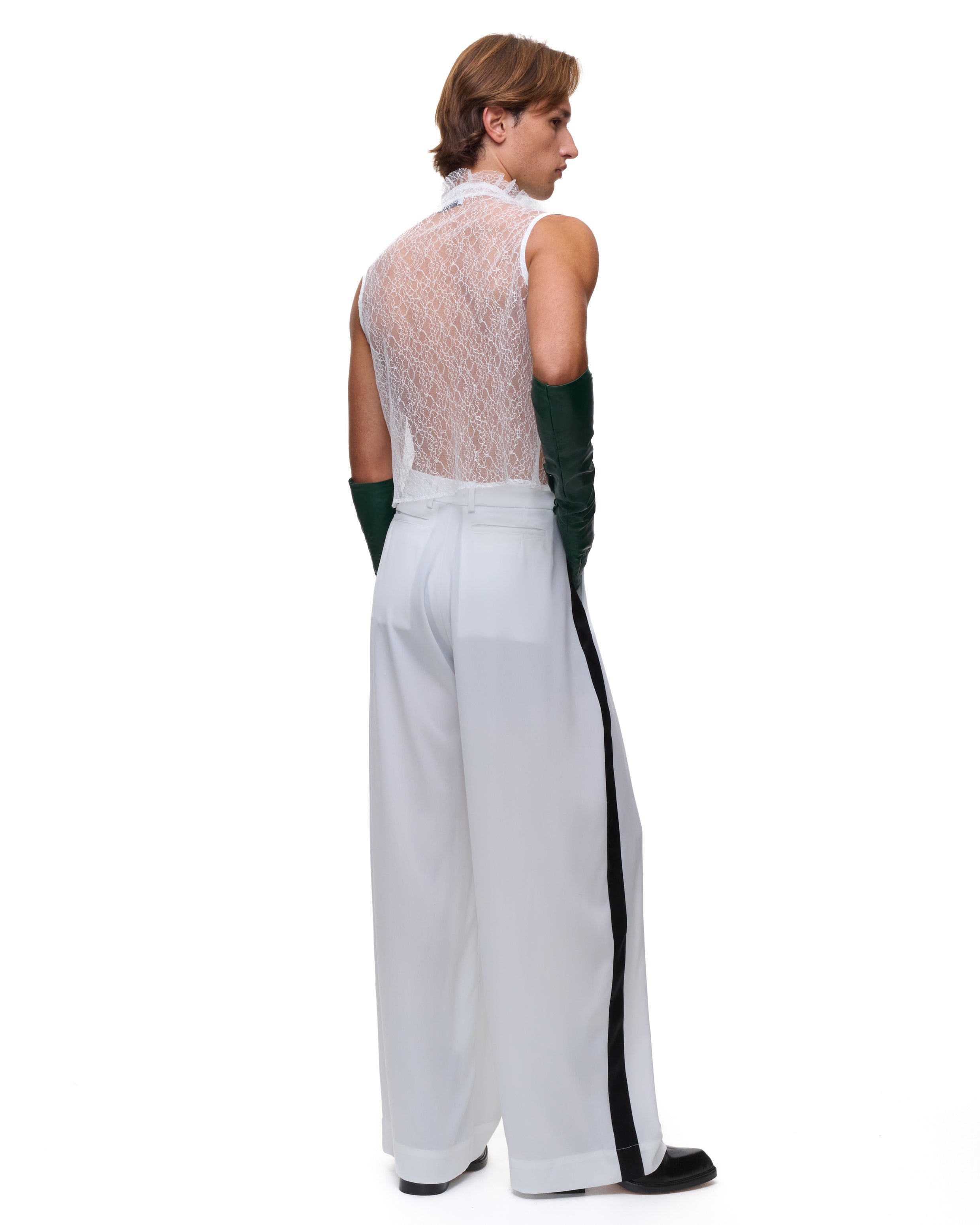 Cruising Tailored B&W Satin Trousers