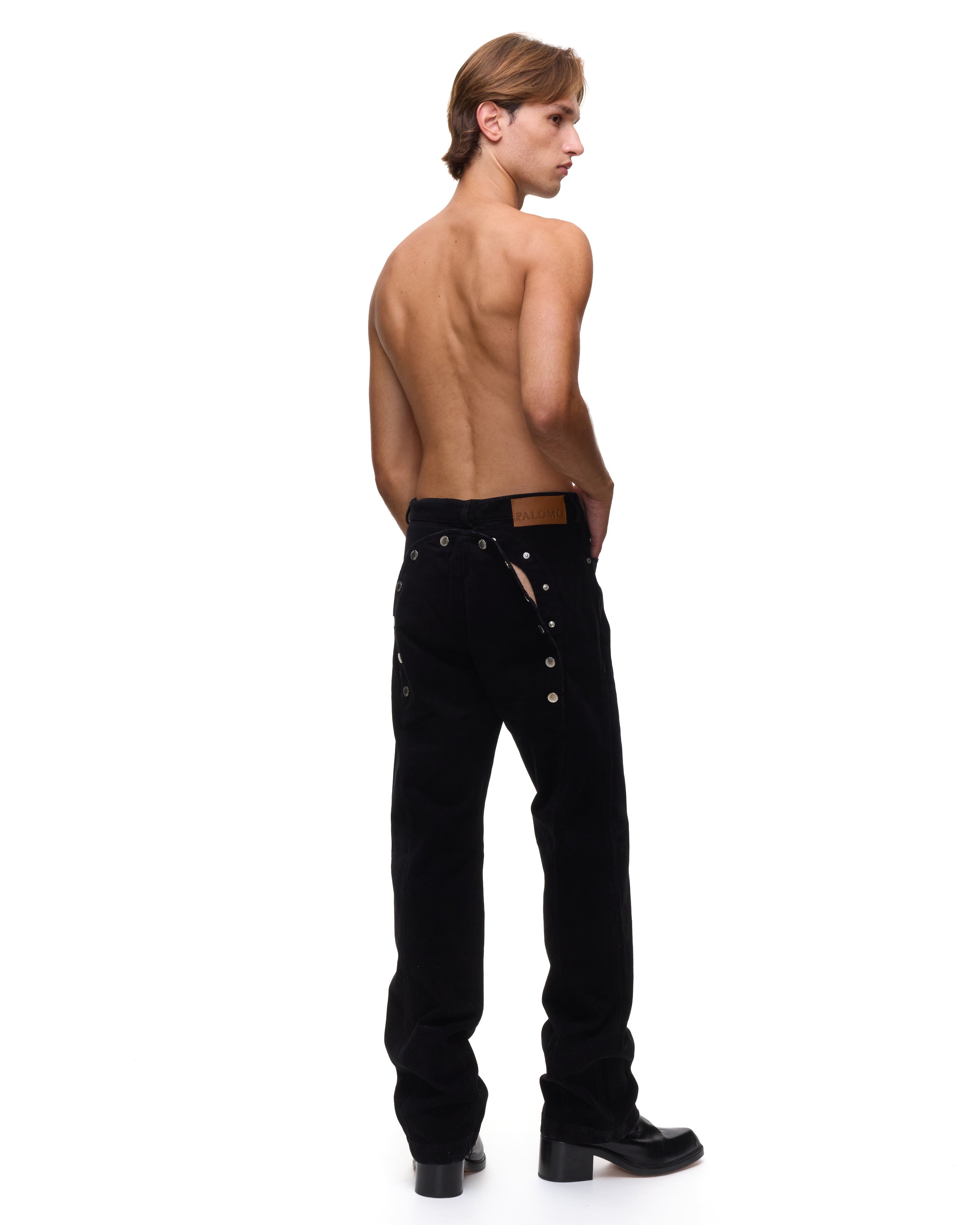 Ass-Air Straight Black Denim Trousers
