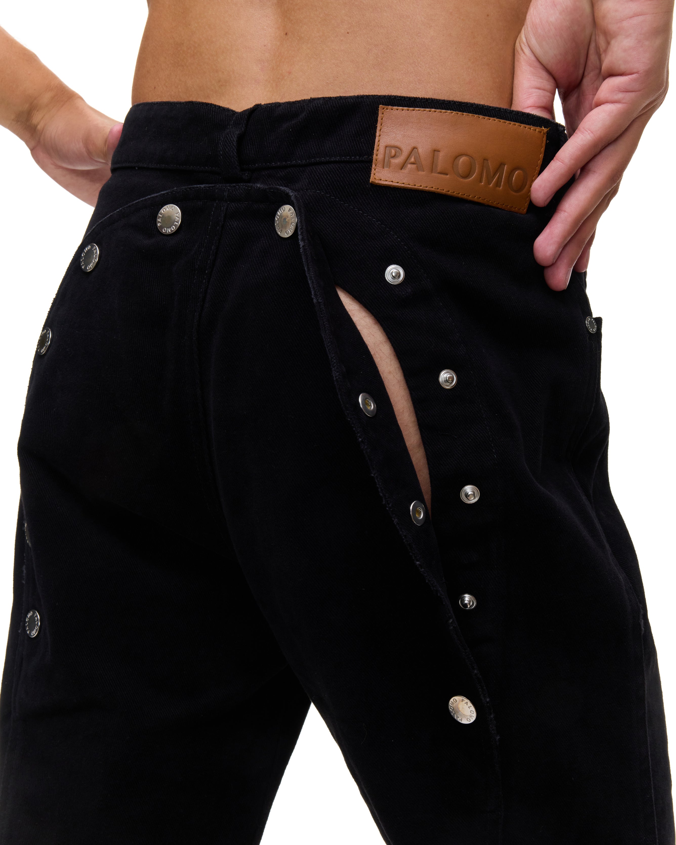 Ass-Air Straight Black Denim Trousers