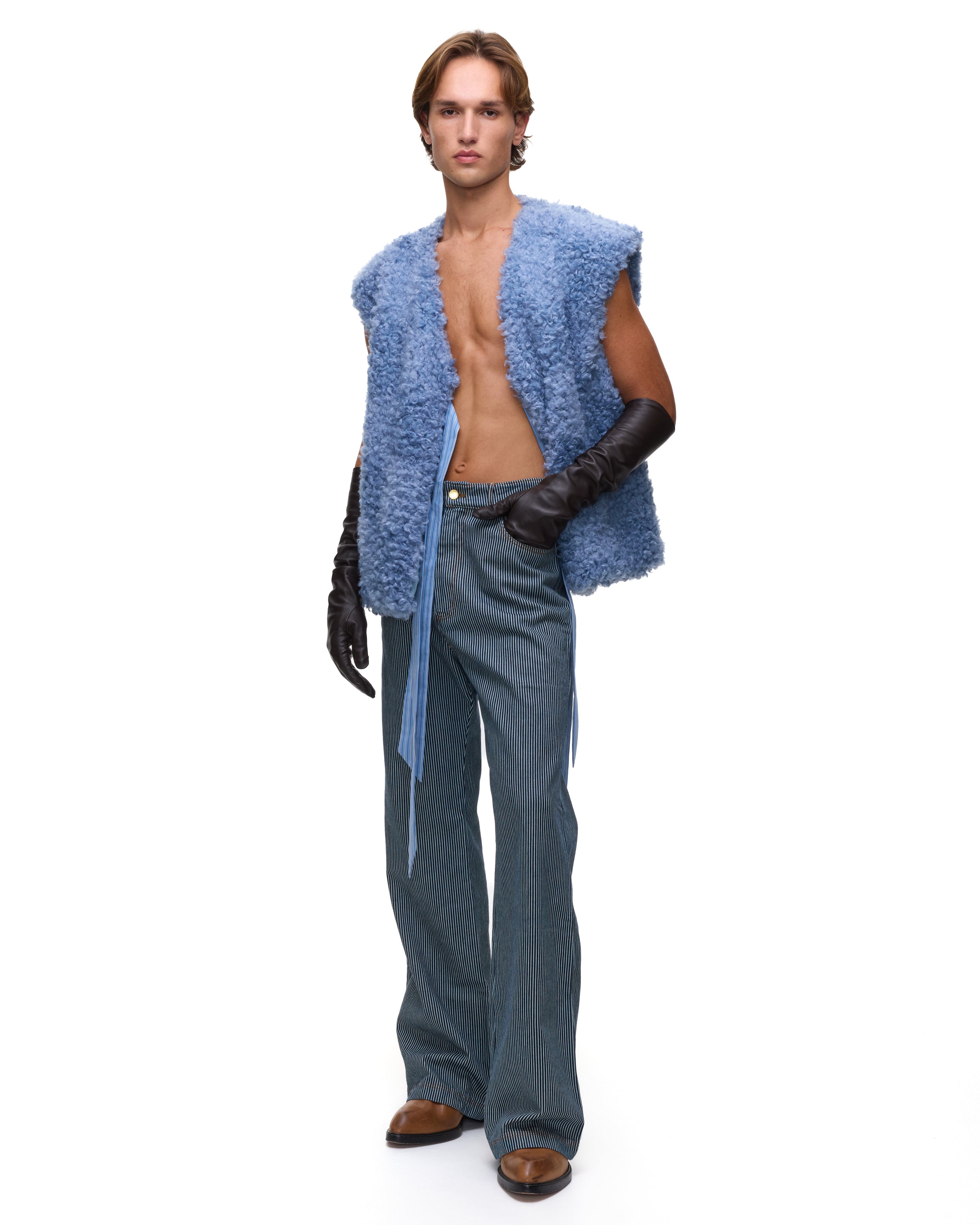 Blue Fur Vest