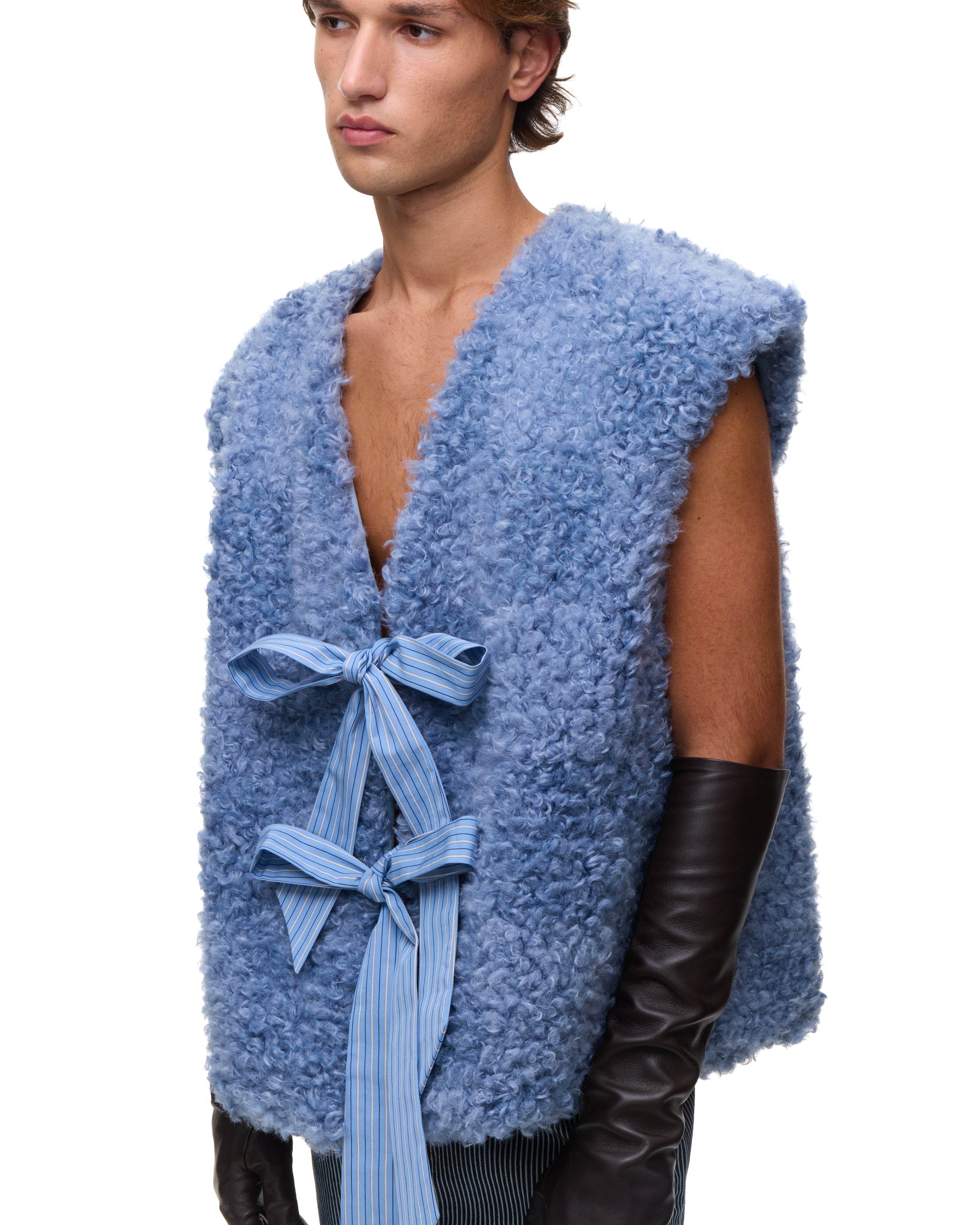 Blue Fur Vest