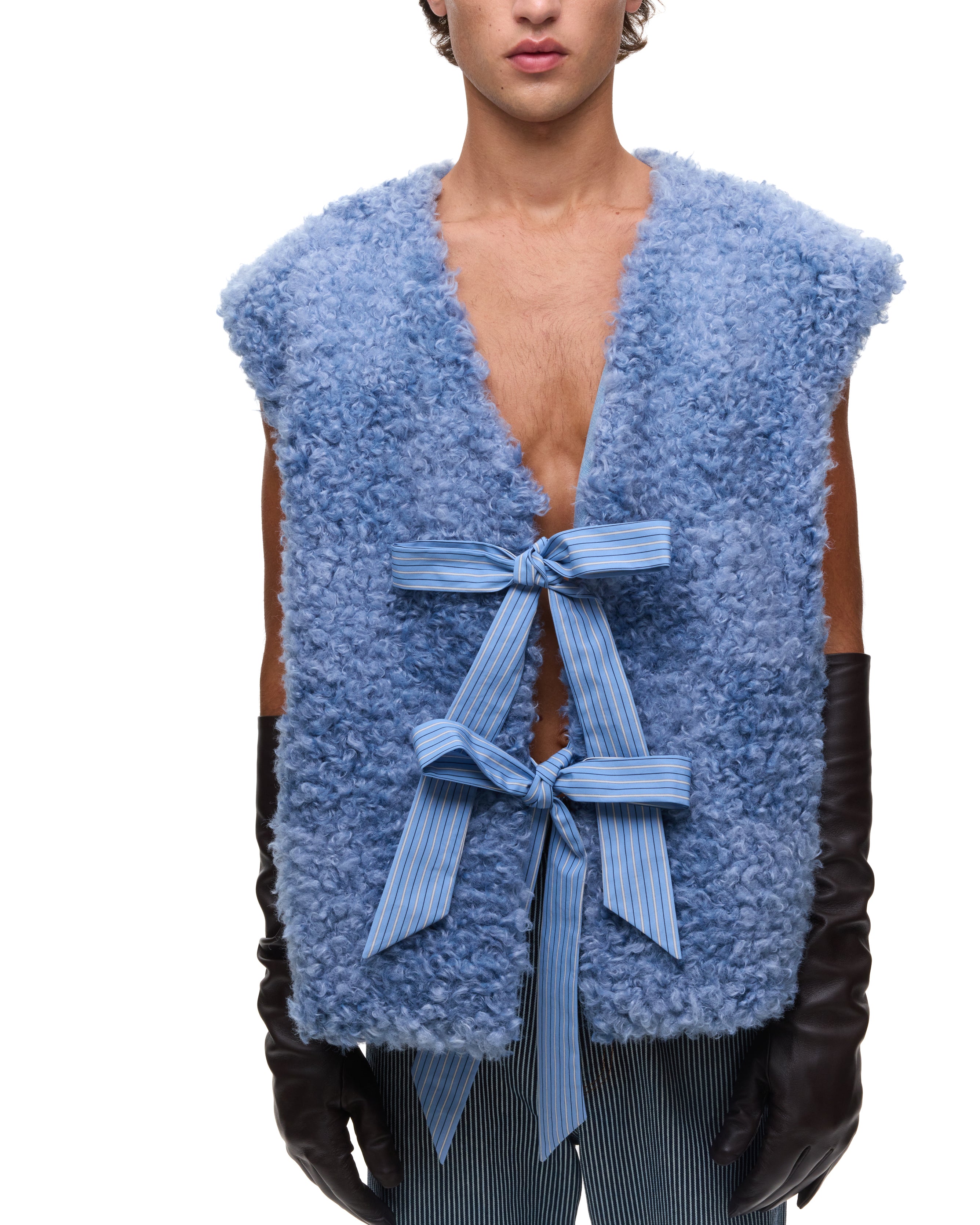 Blue Fur Vest