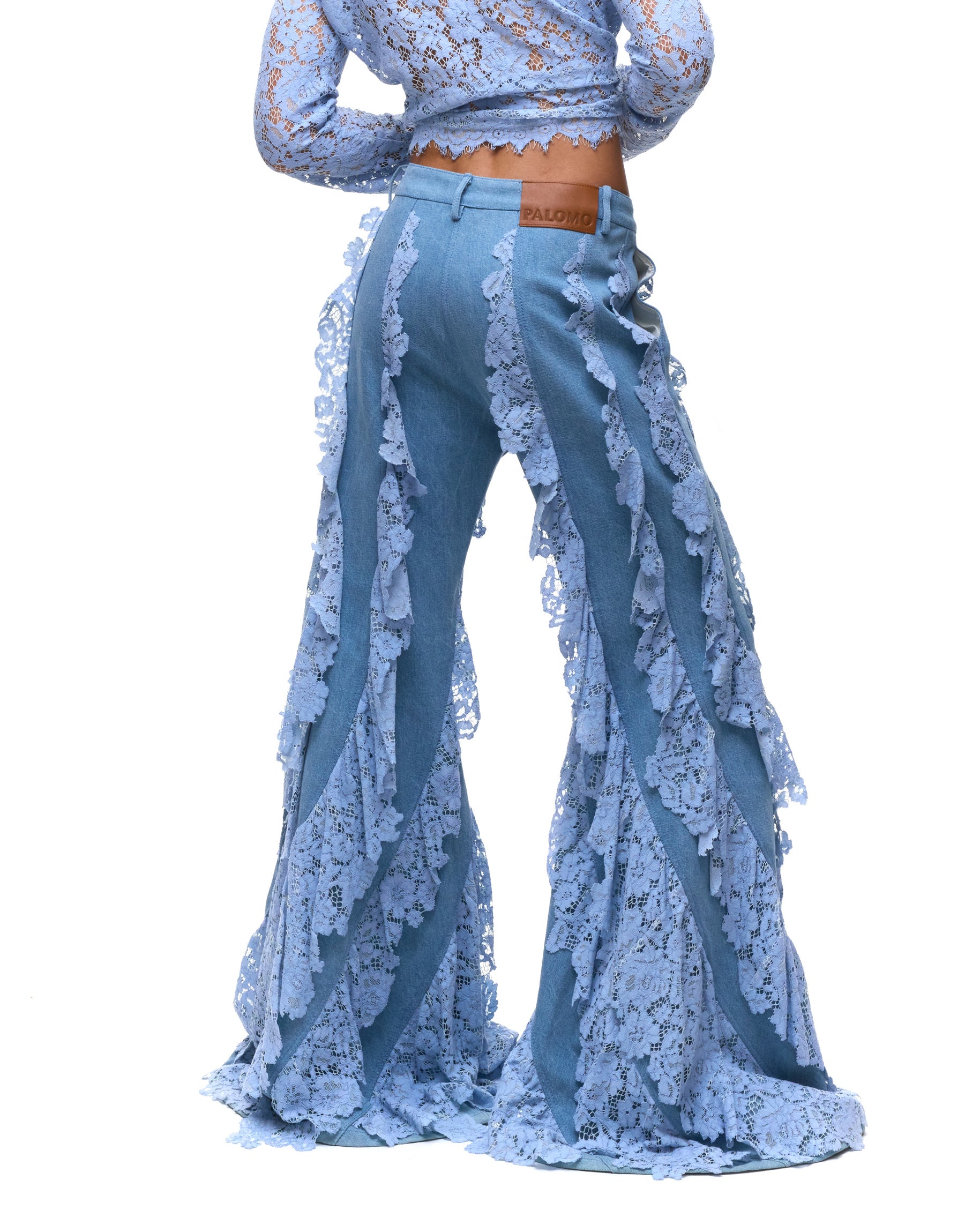 Marley Light Denim Lace Trousers