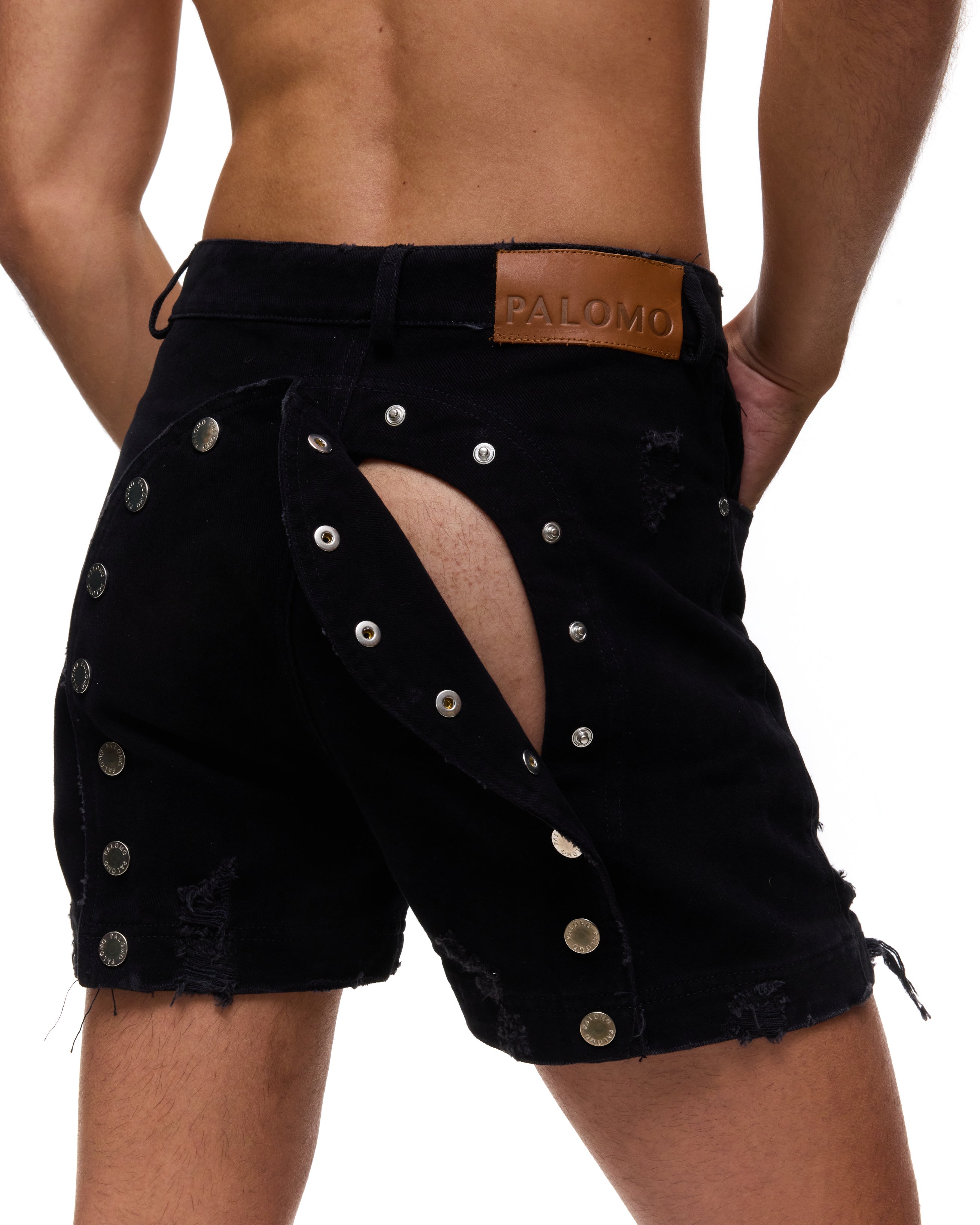 Ass-Air Black Denim Shorts