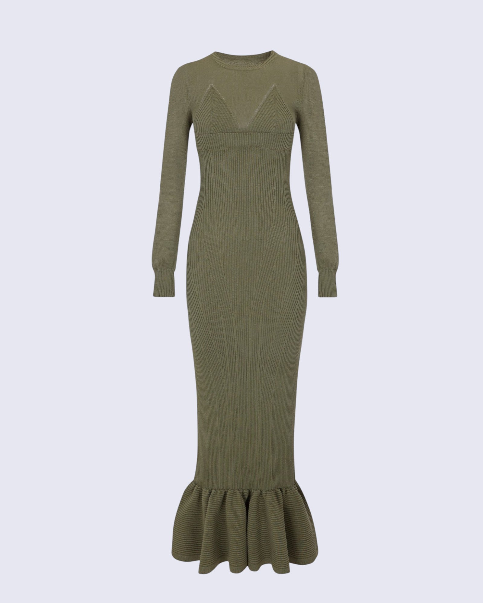 Olive Knit Longsleeve Dress