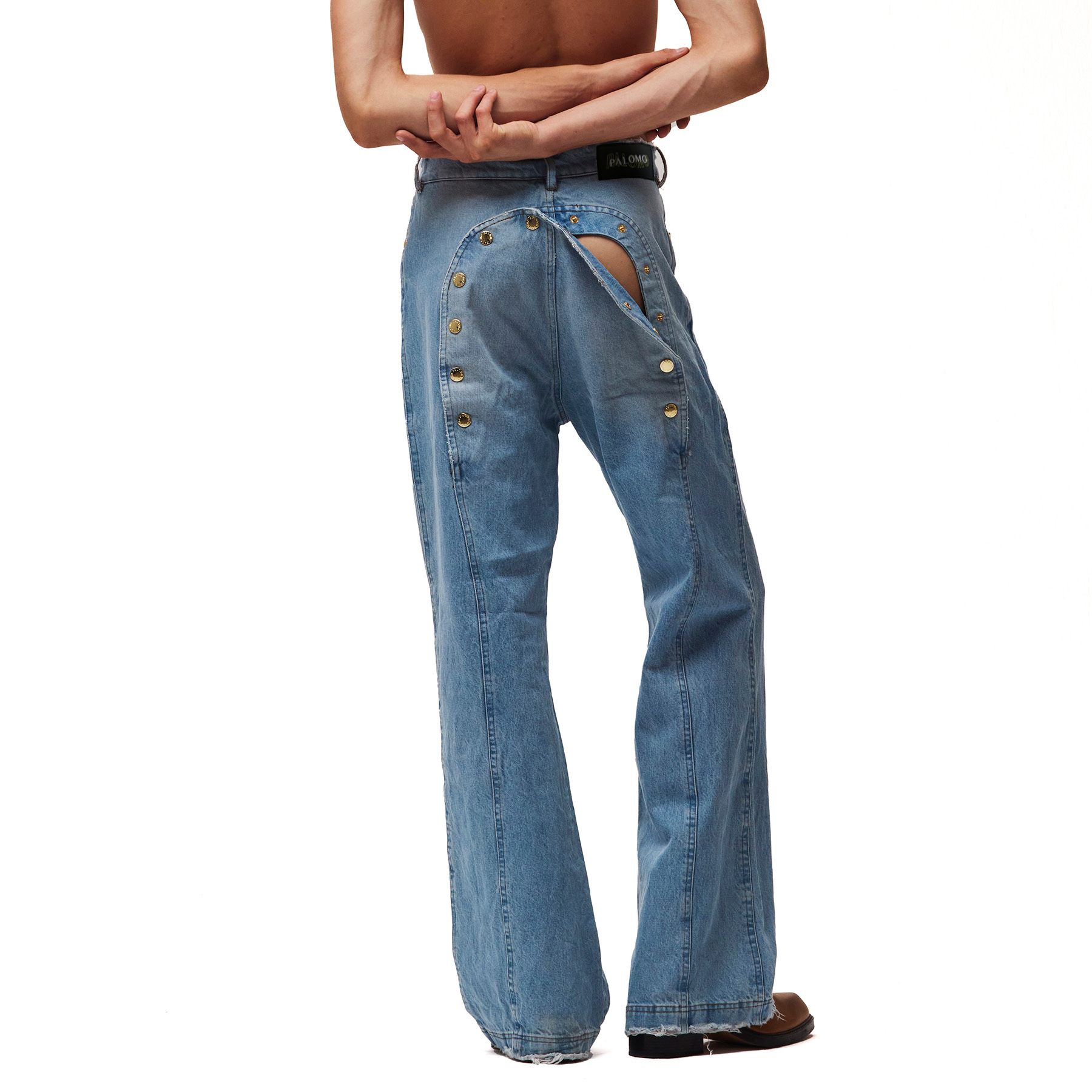 Ass-Air Flared Light Denim Trousers