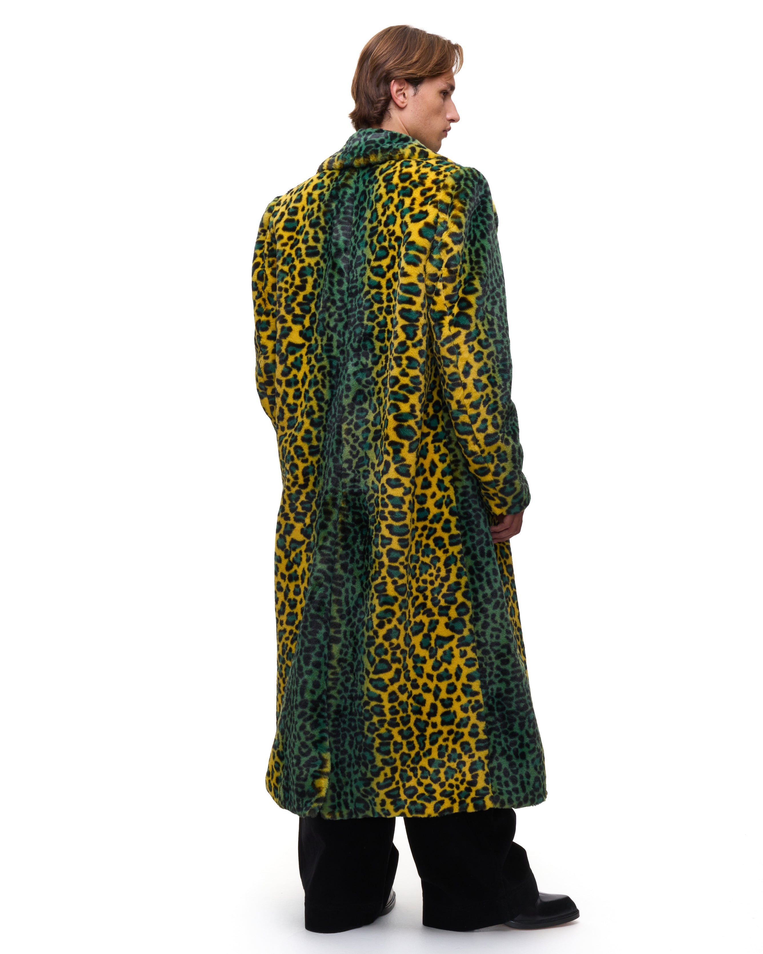 Yellow Leopard Fur Coat