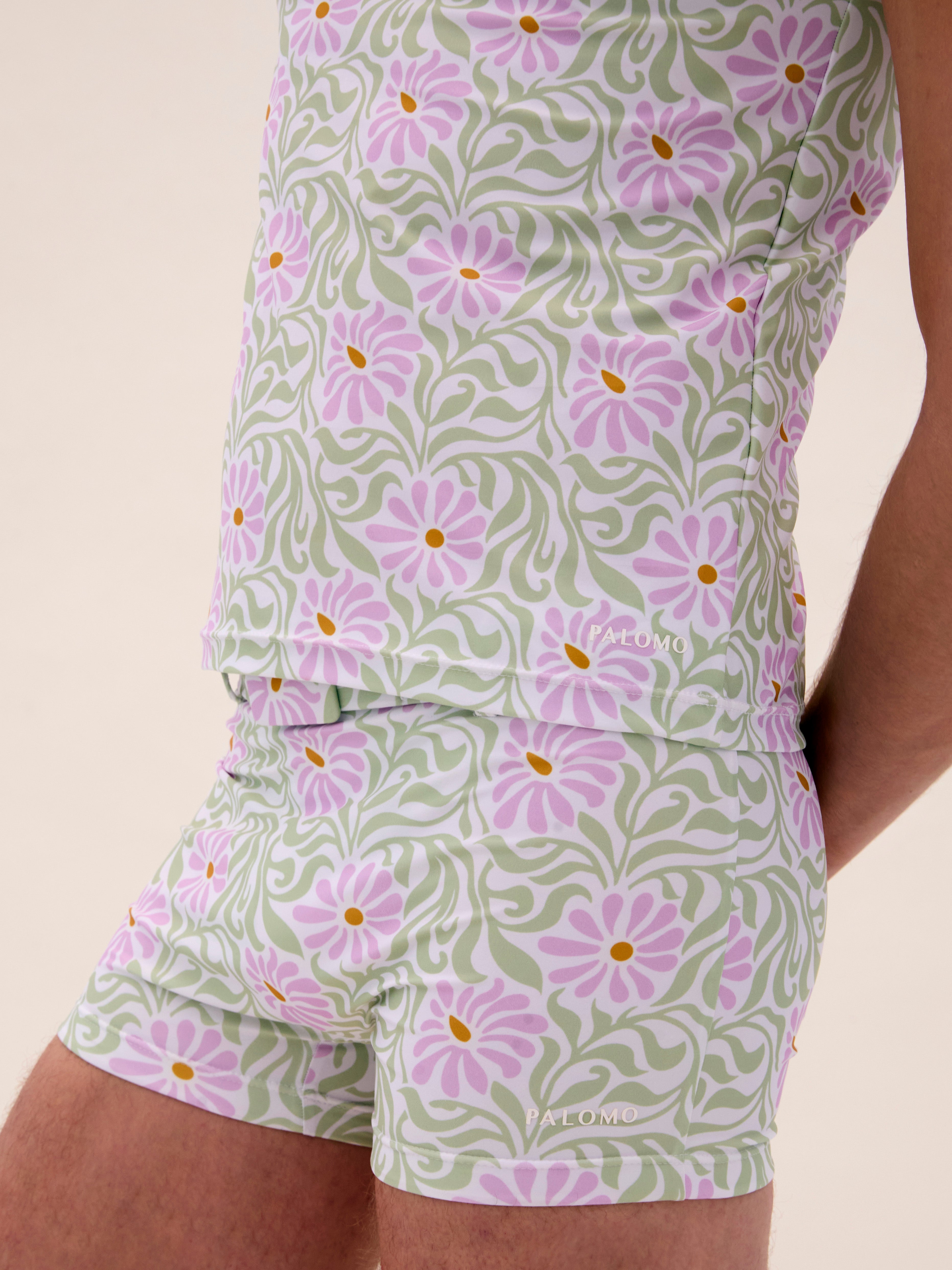 White Floral Swim Tank Top