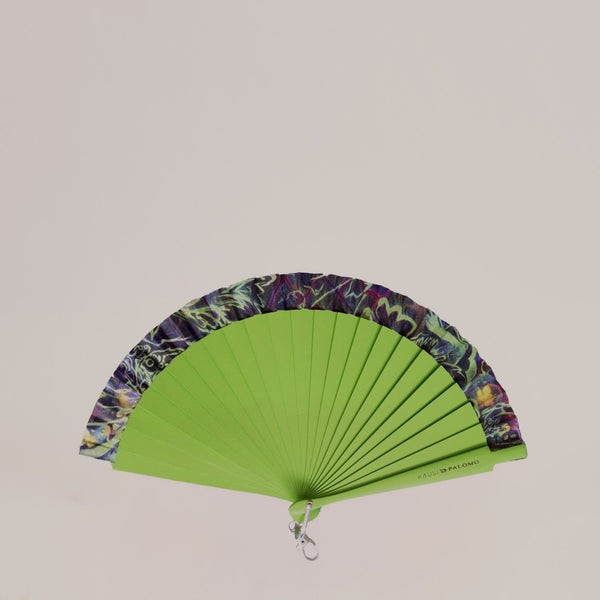 Fluor Green Fan with Print