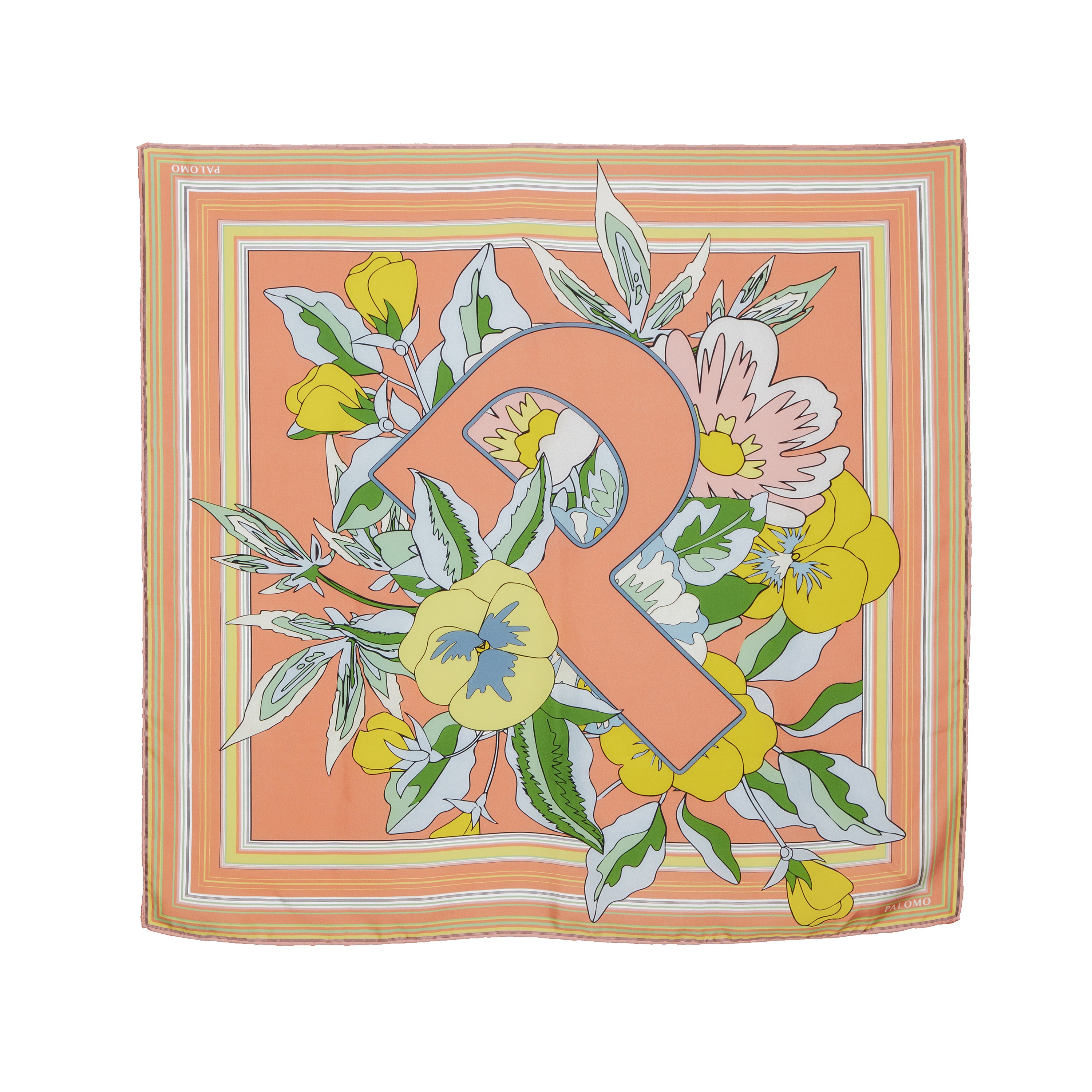 Pink Bouquet Silk Scarf