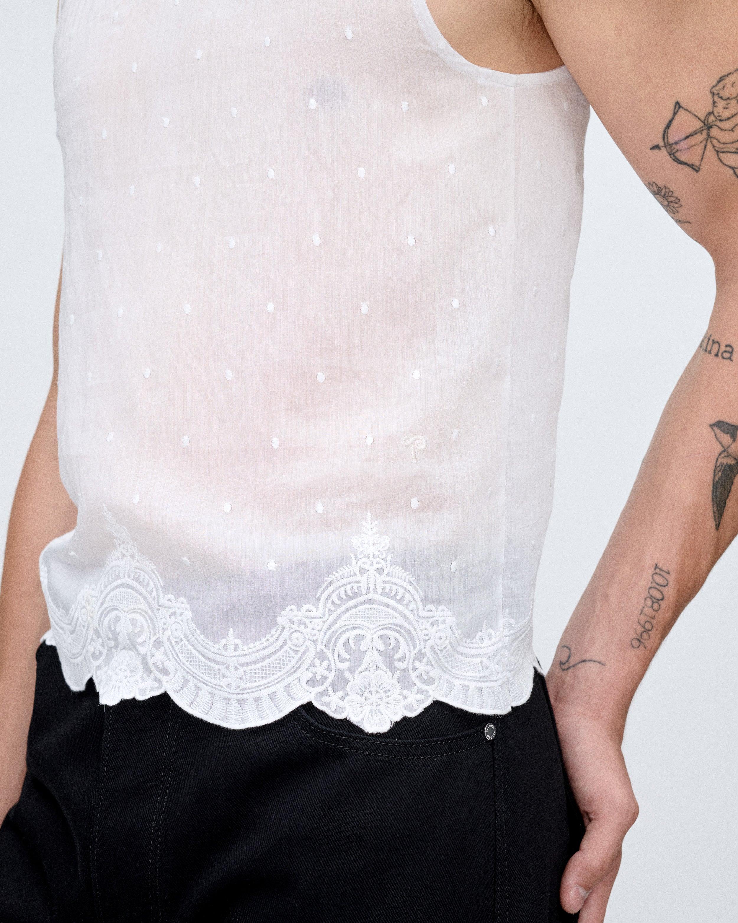 Lace Embroidered Tank Top