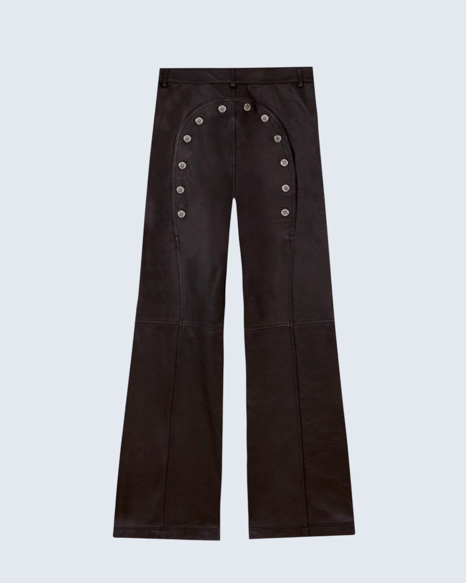 The Black Leather Ass-Air Flared Trousers