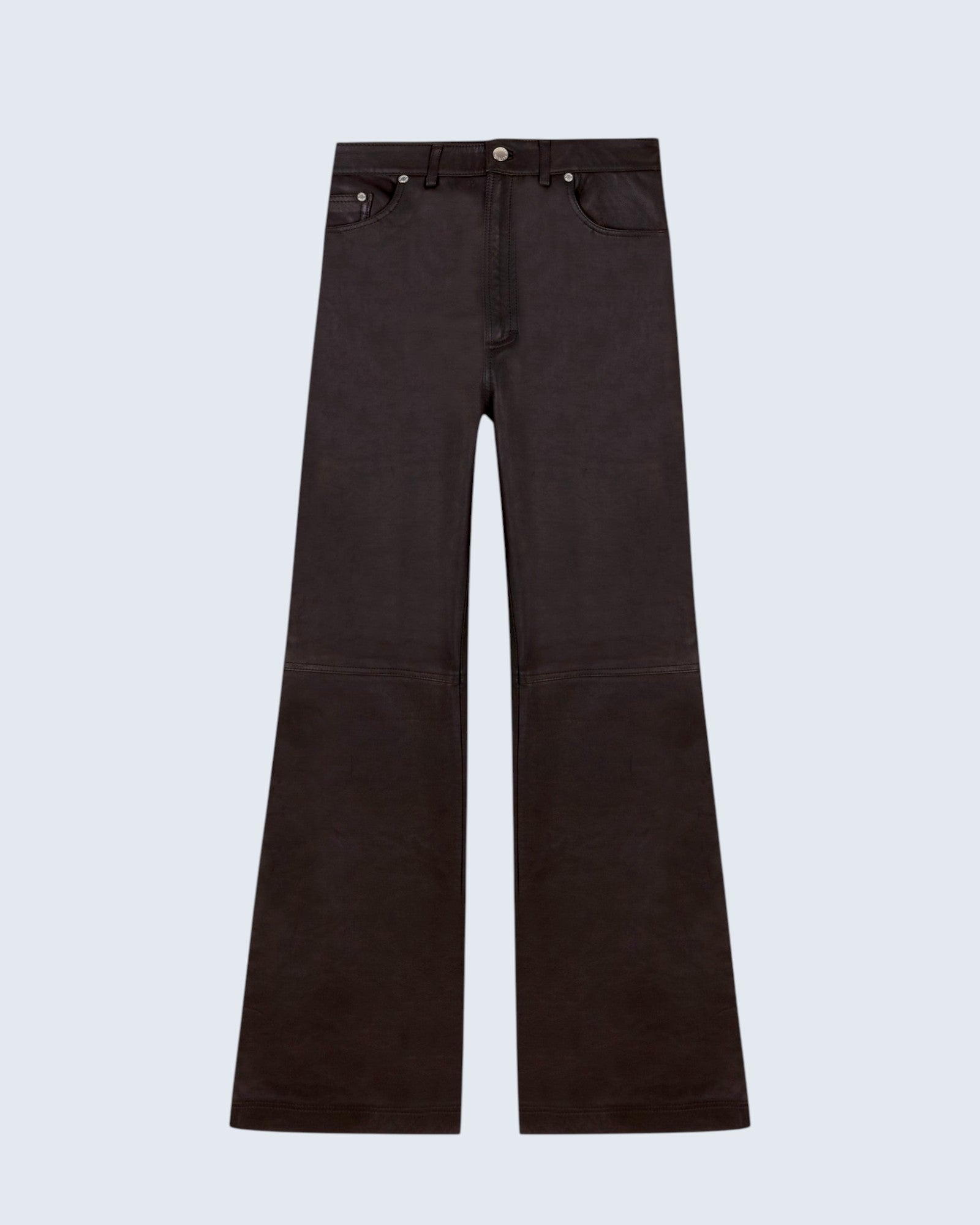 The Black Leather Ass-Air Flared Trousers
