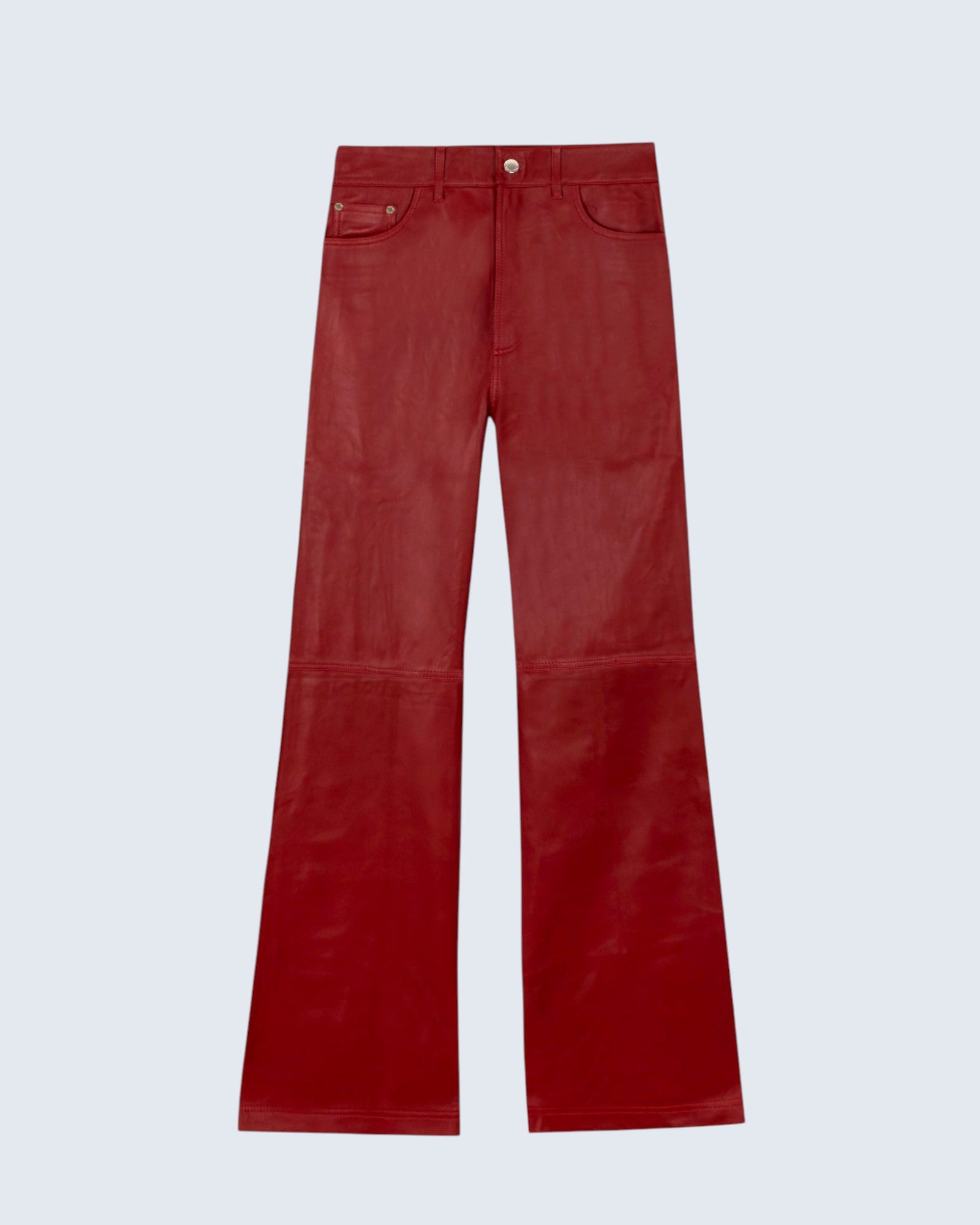 Ass-Air Flared Cherry Leather Trousers