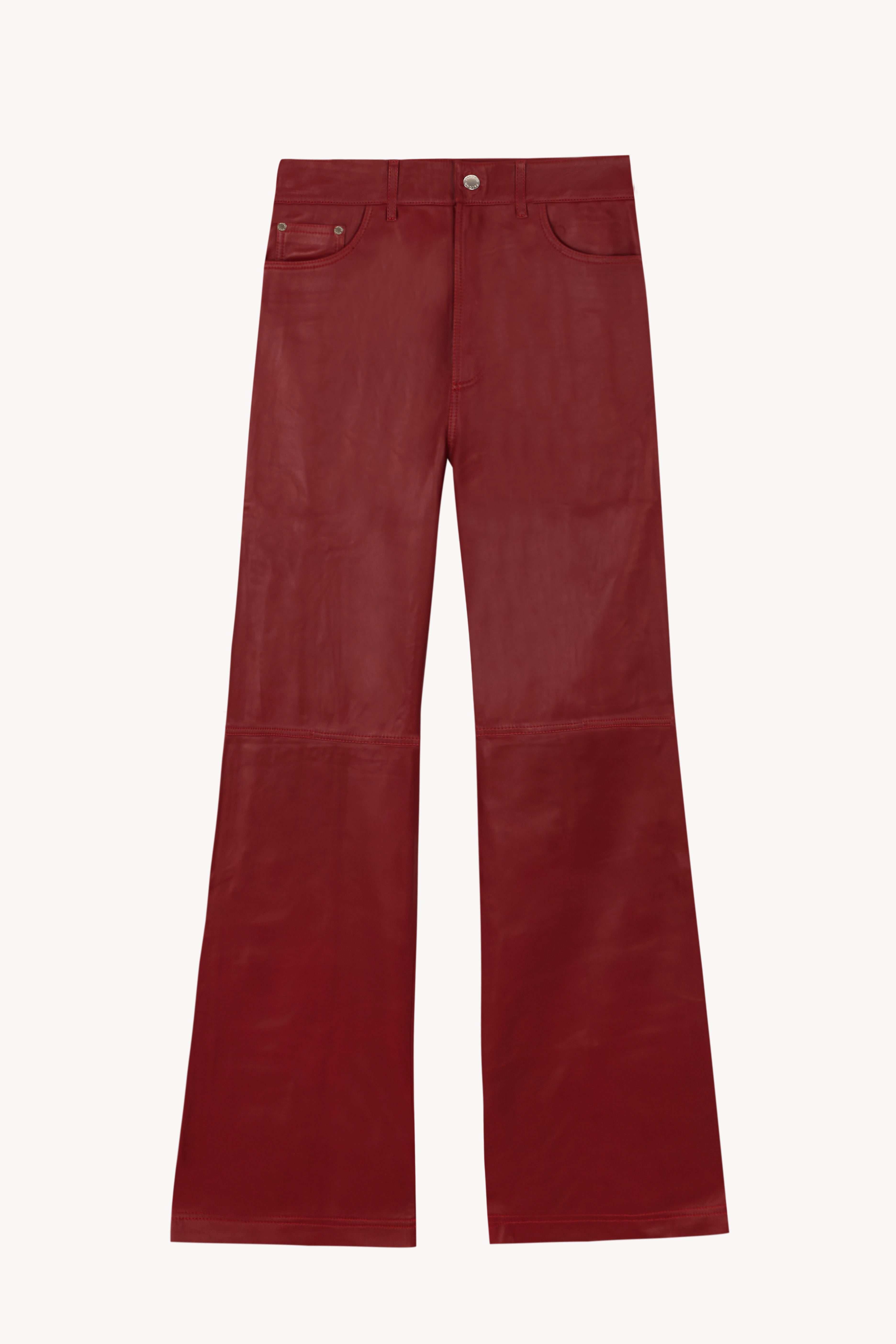 Ass-Air Flared Cherry Leather Trousers