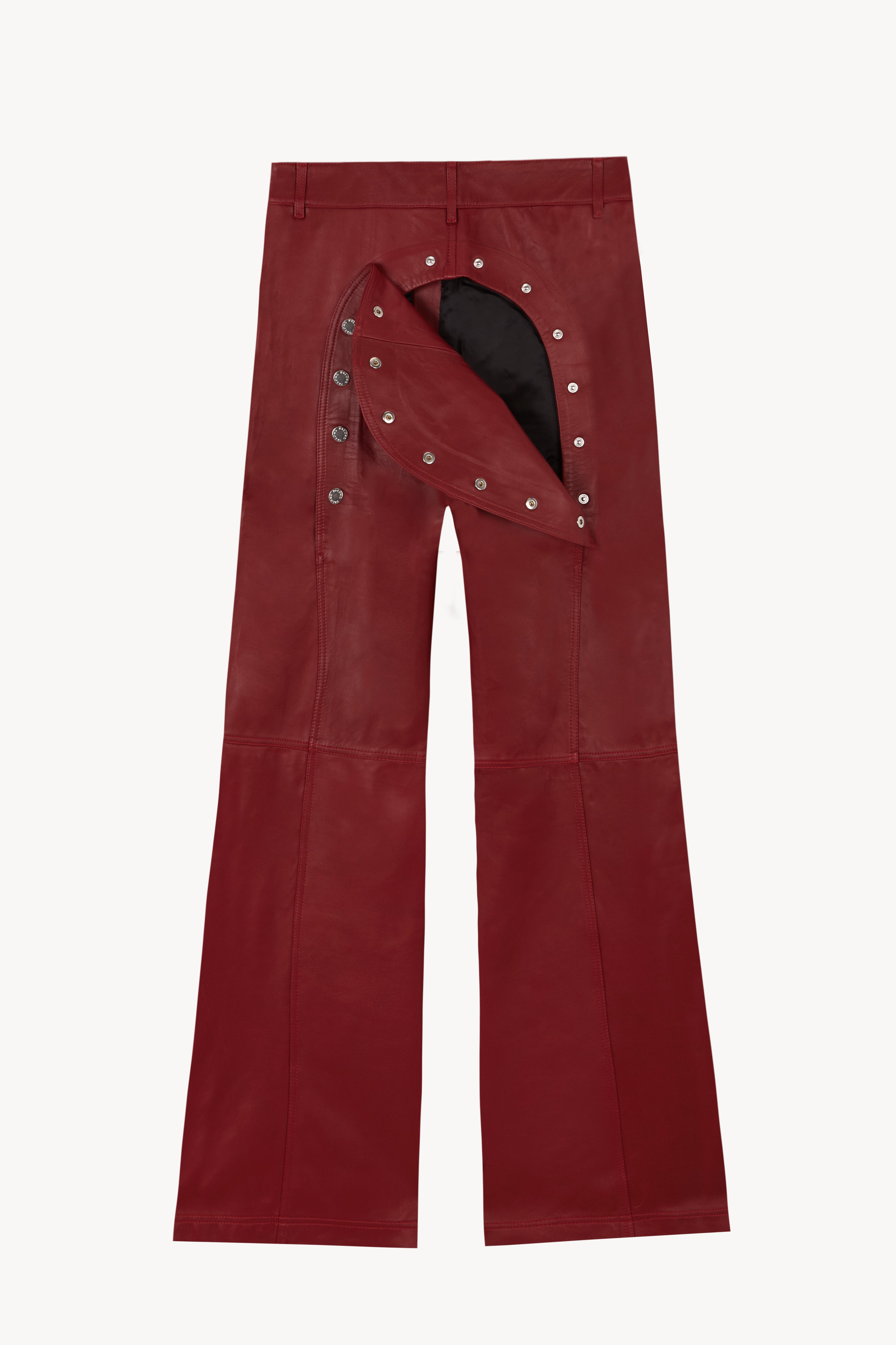 Ass-Air Flared Cherry Leather Trousers