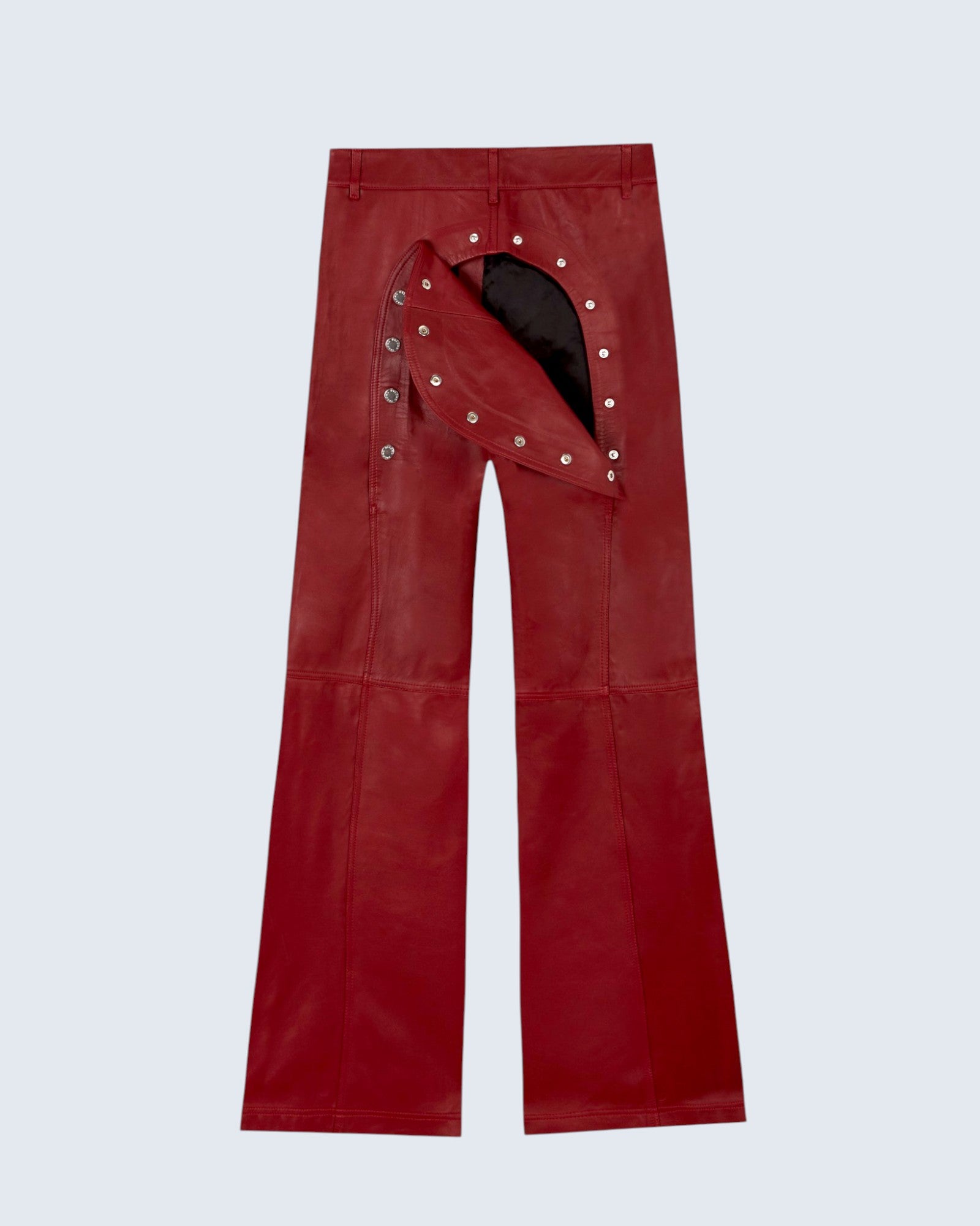 Ass-Air Flared Cherry Leather Trousers