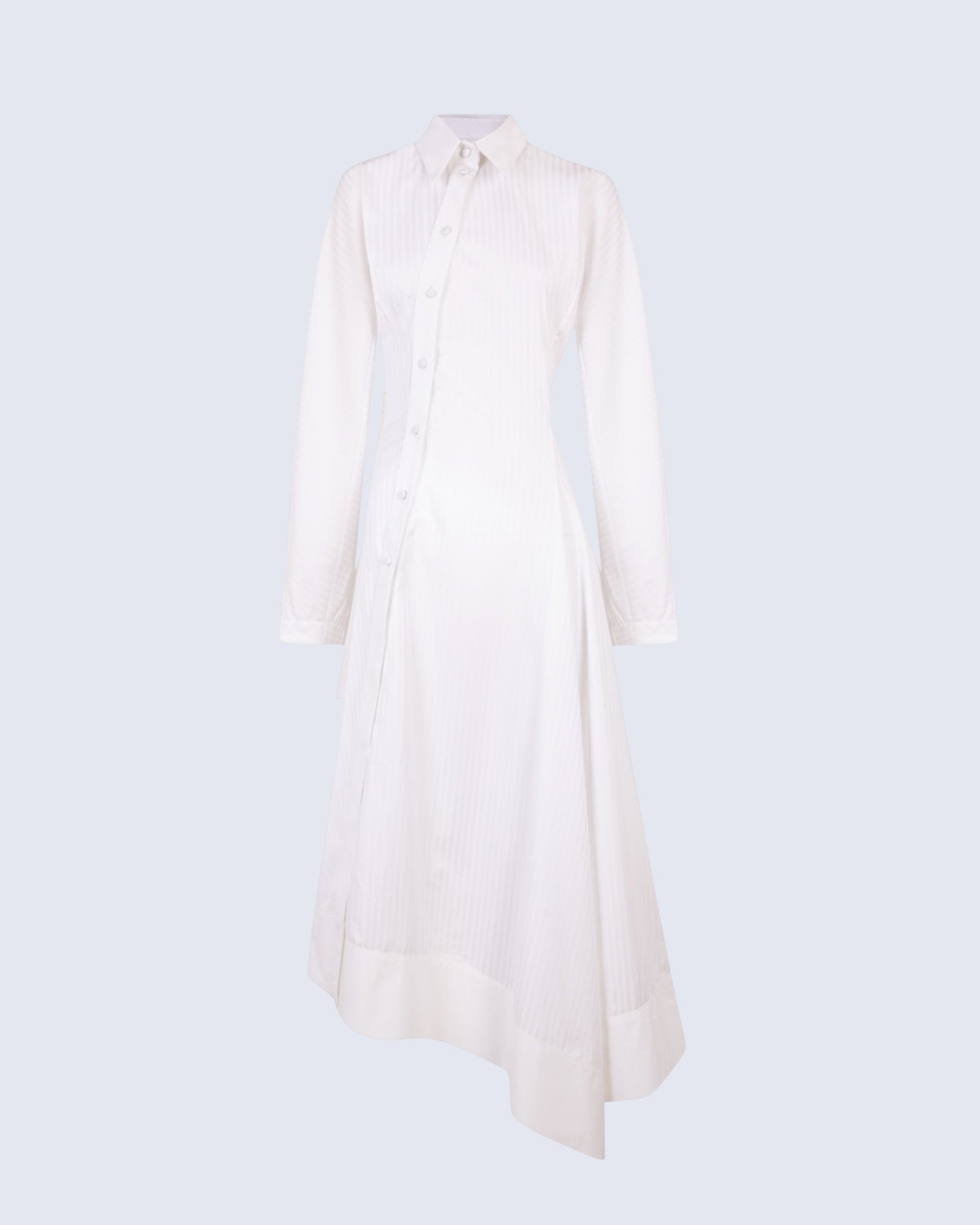 Asymmetric White Stripes Dress