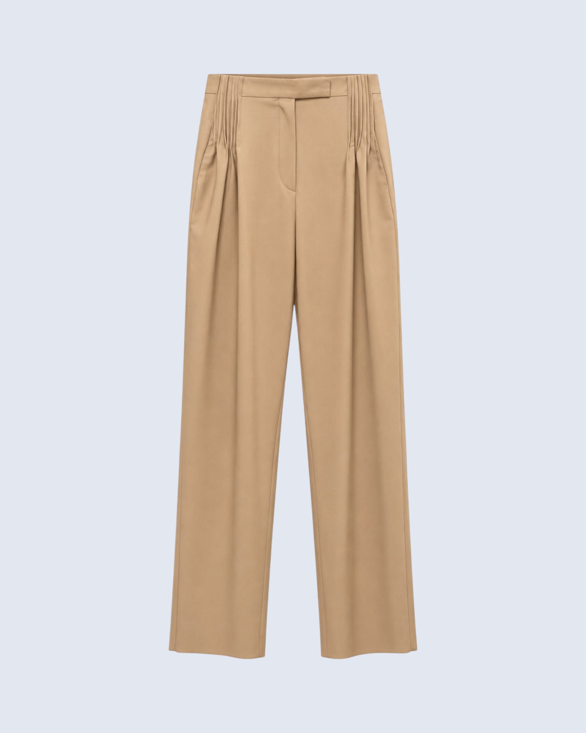 Pleated Camel Tailored Trousers