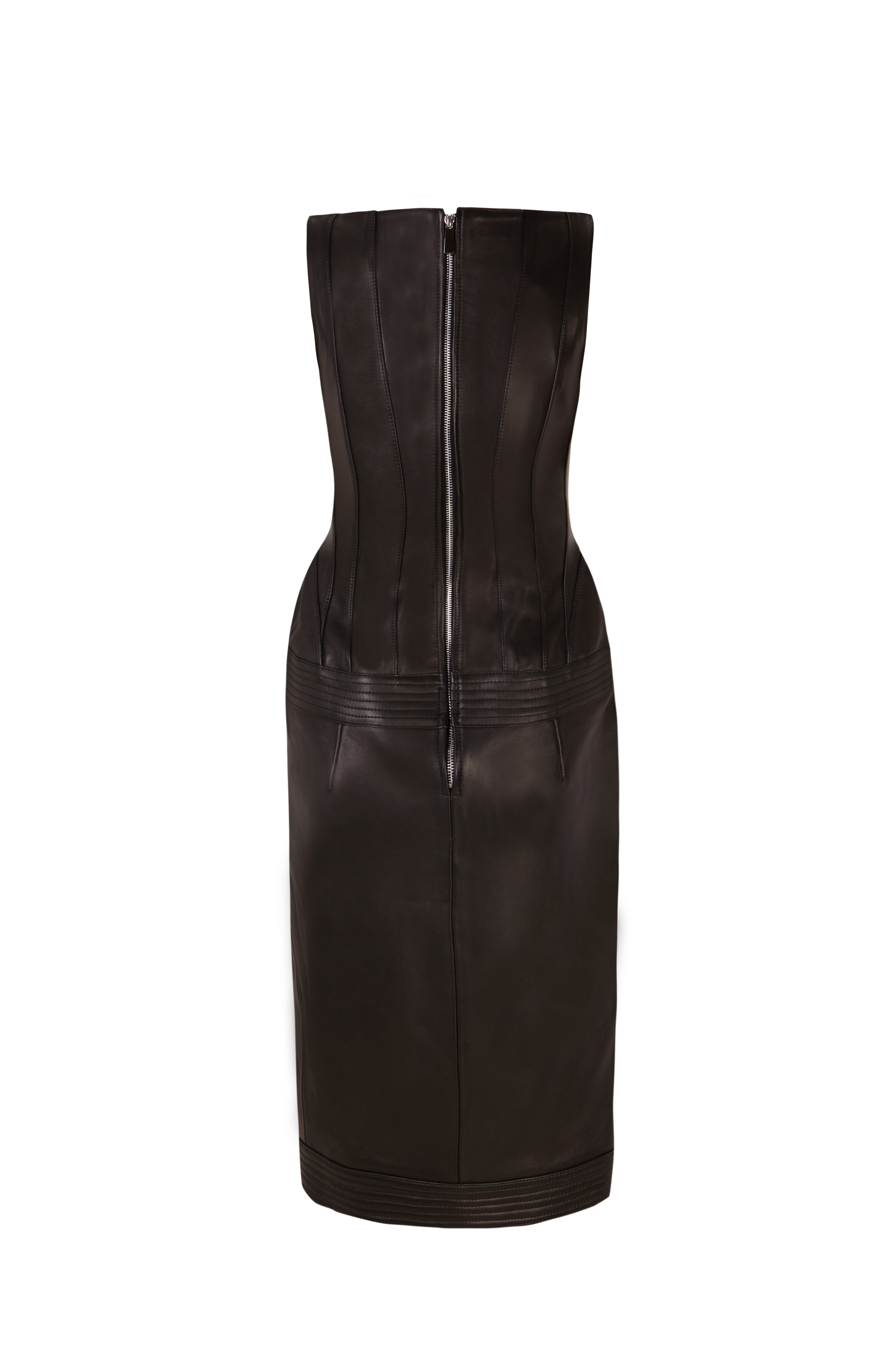 Black Leather Corset Dress