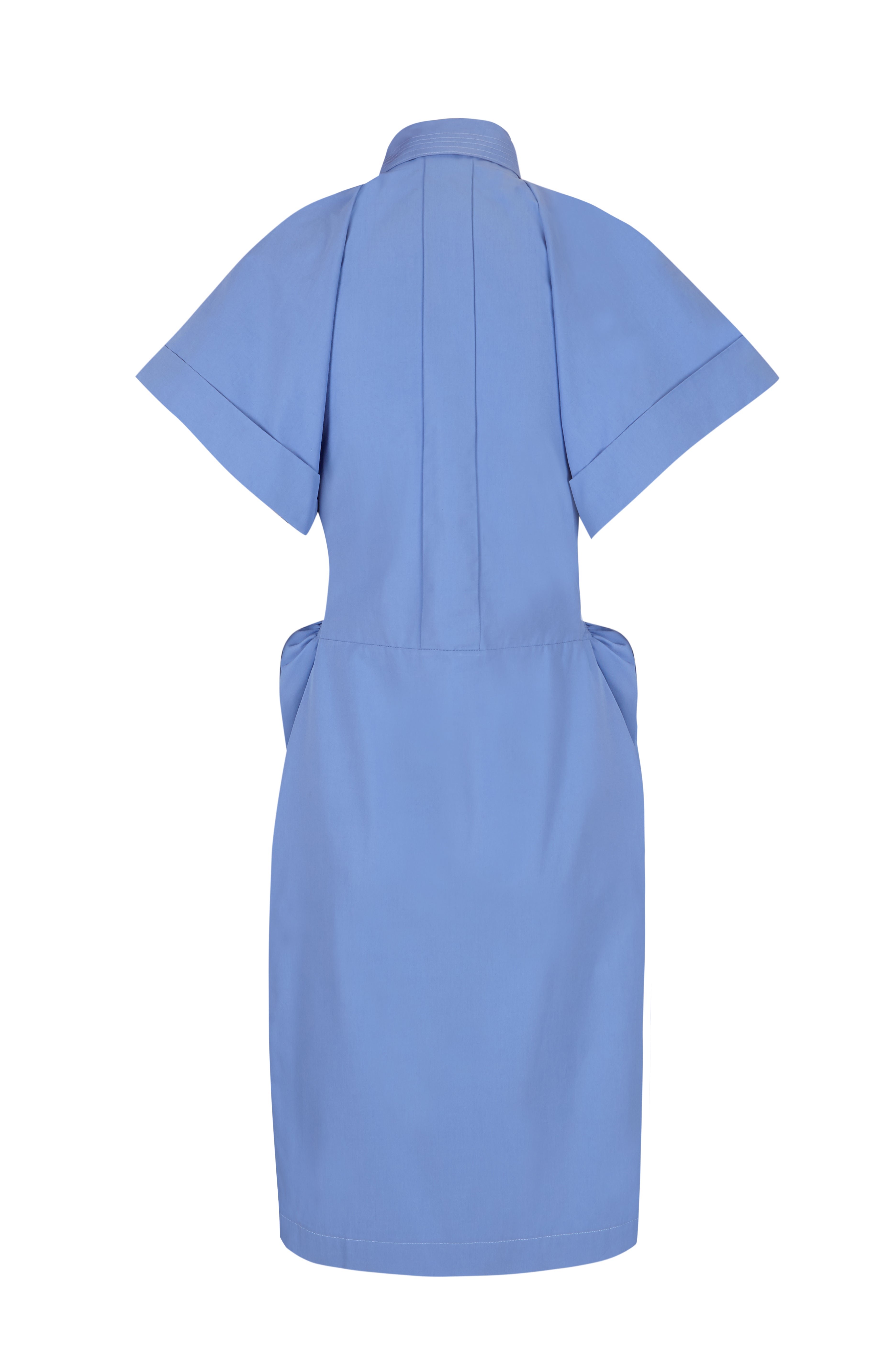 Bow Structured Blue Dress - 6
