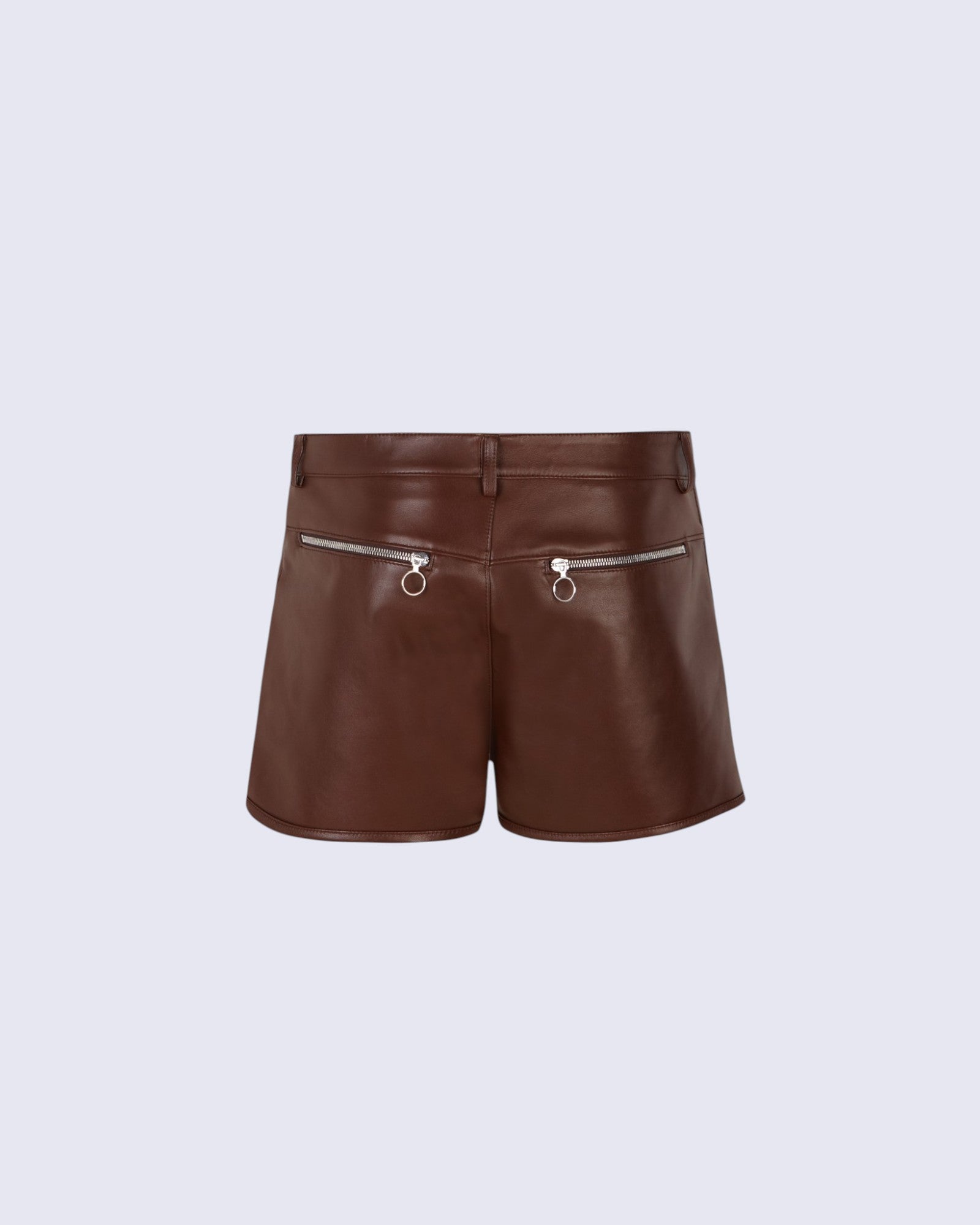 Brown Leather Shorts