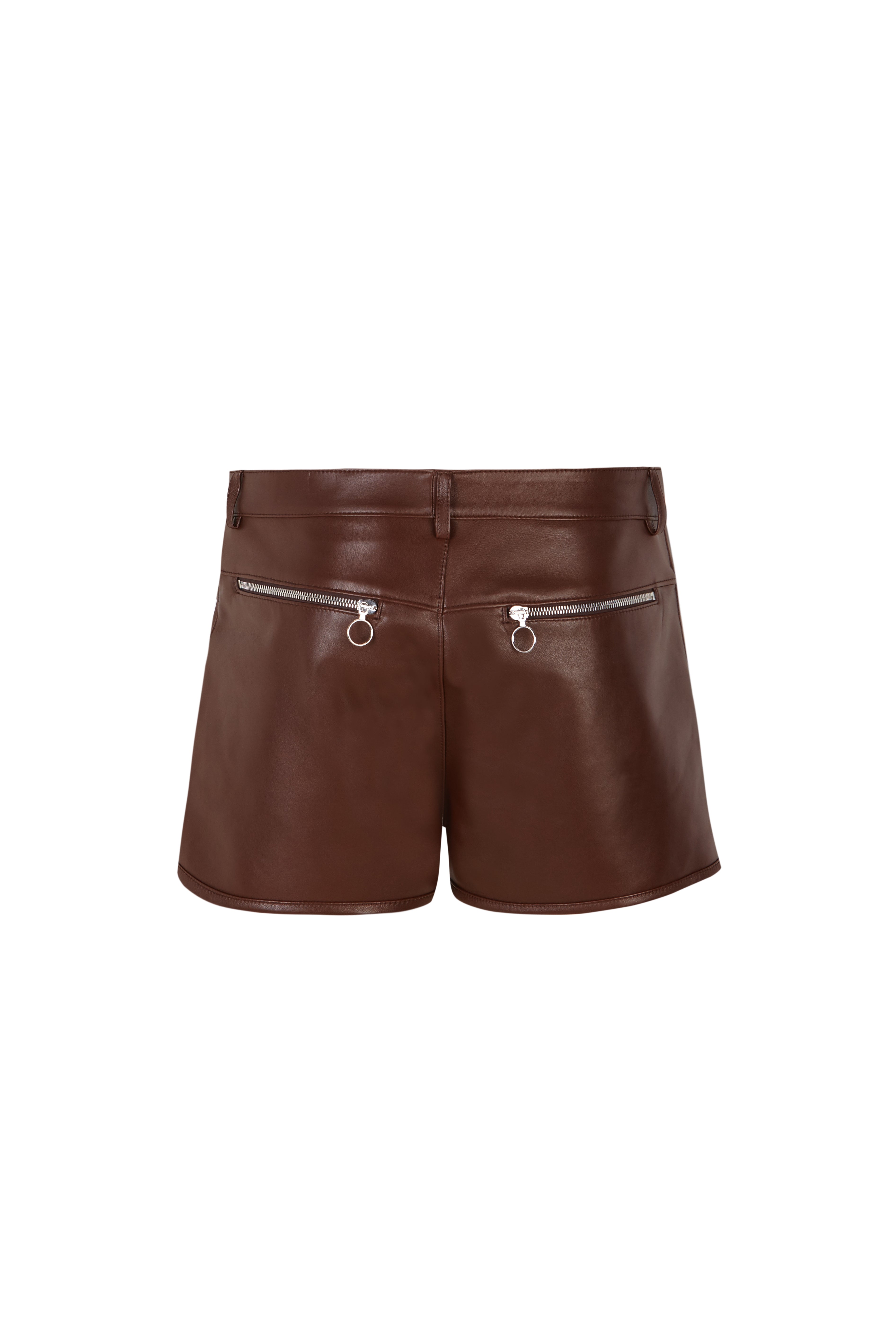 Brown Leather Shorts