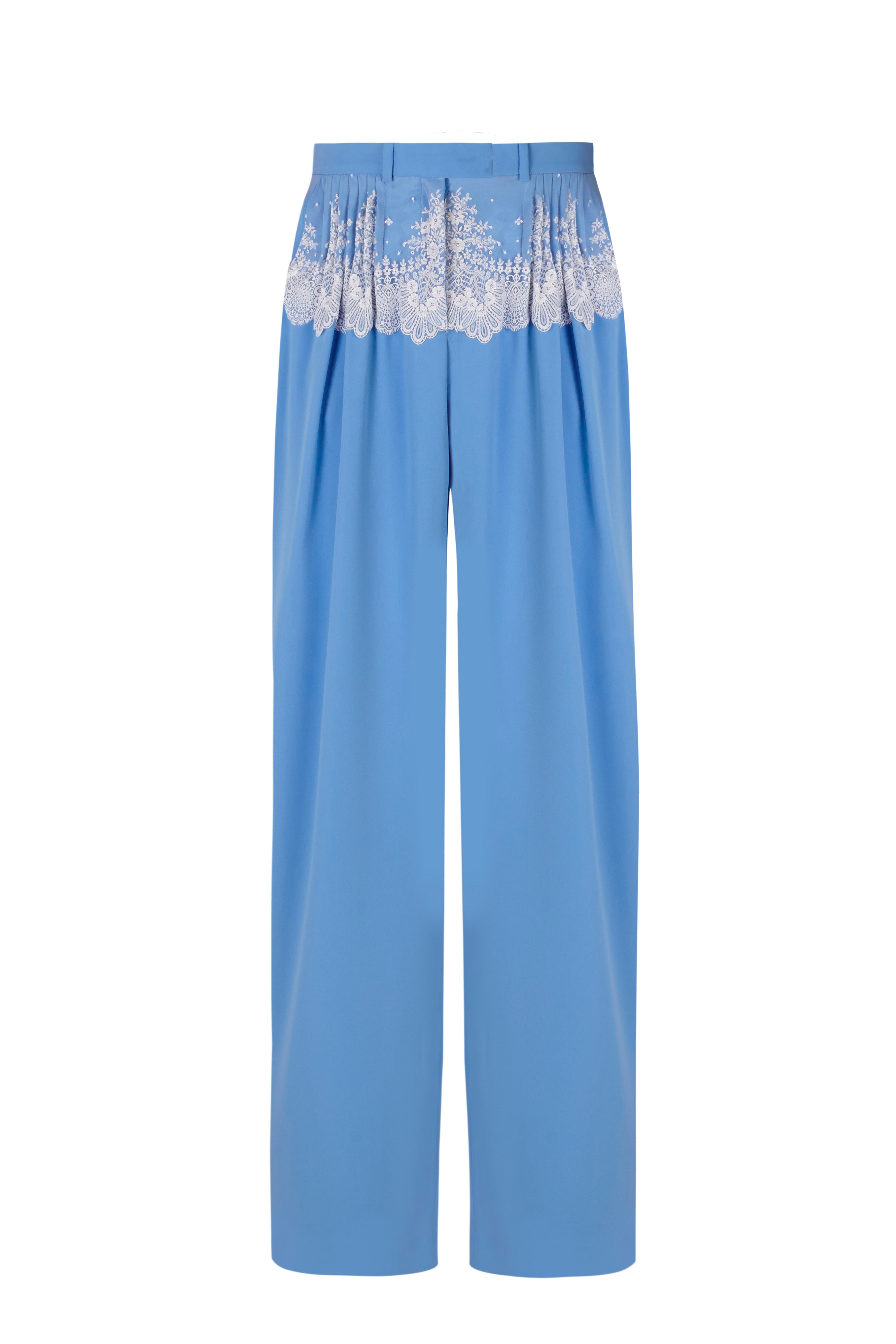 Cruising Lace Blue Tailored Trousers Womens