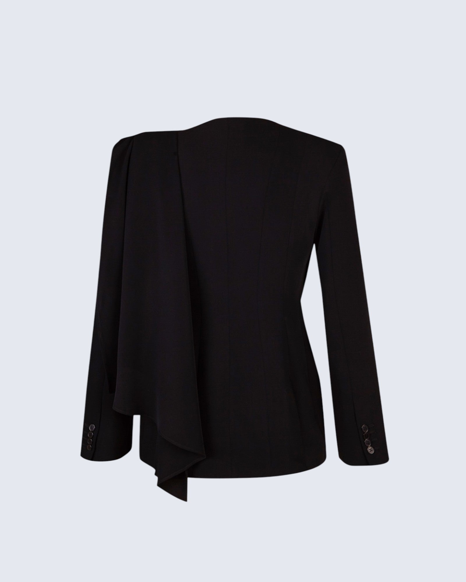 Draped Black Tailored Jacket