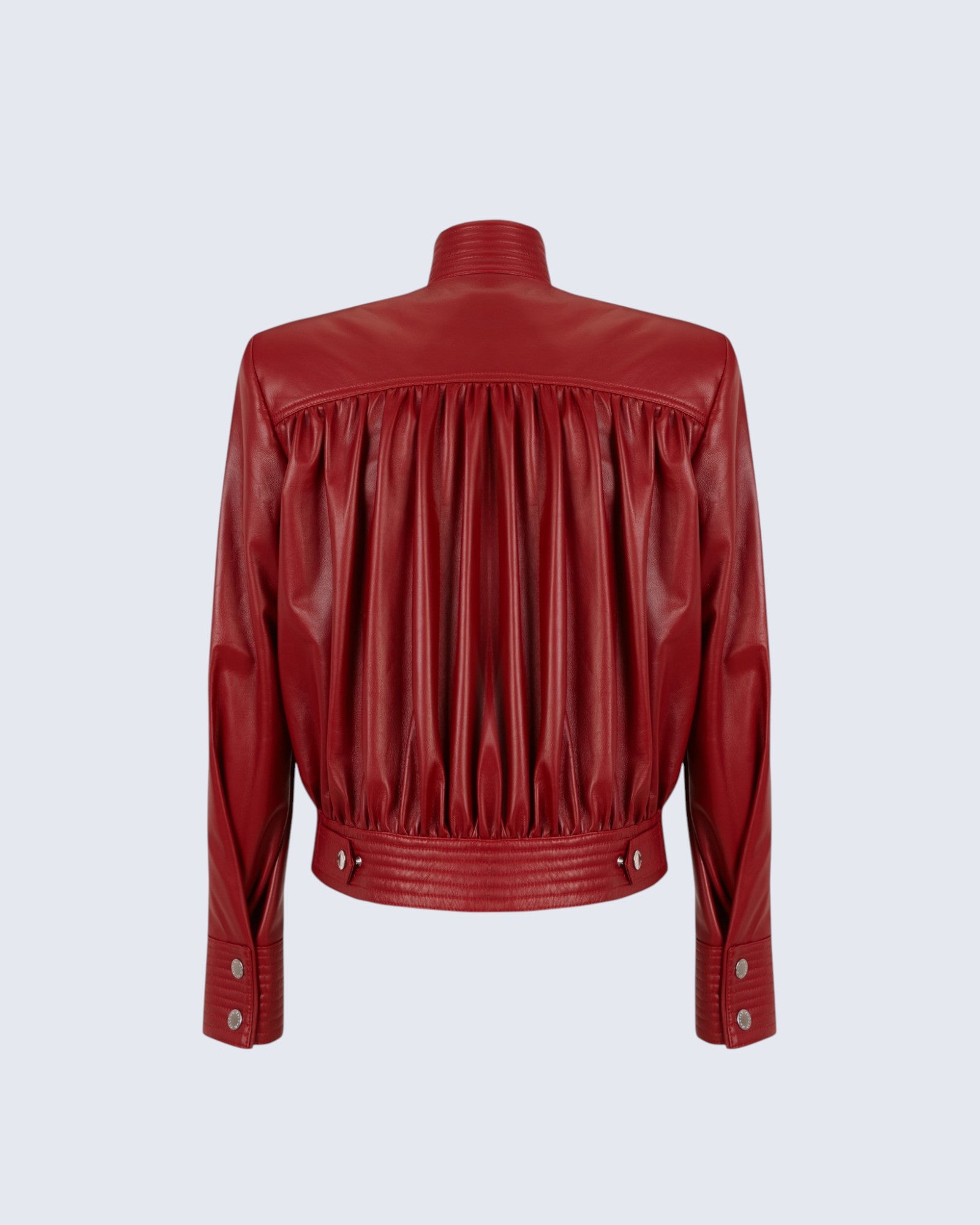 Draped Cherry Leather Jacket