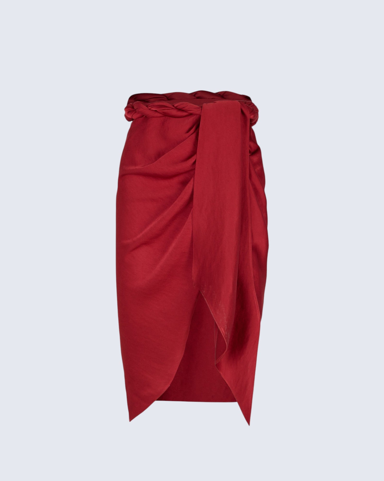 Draped Red Skirt