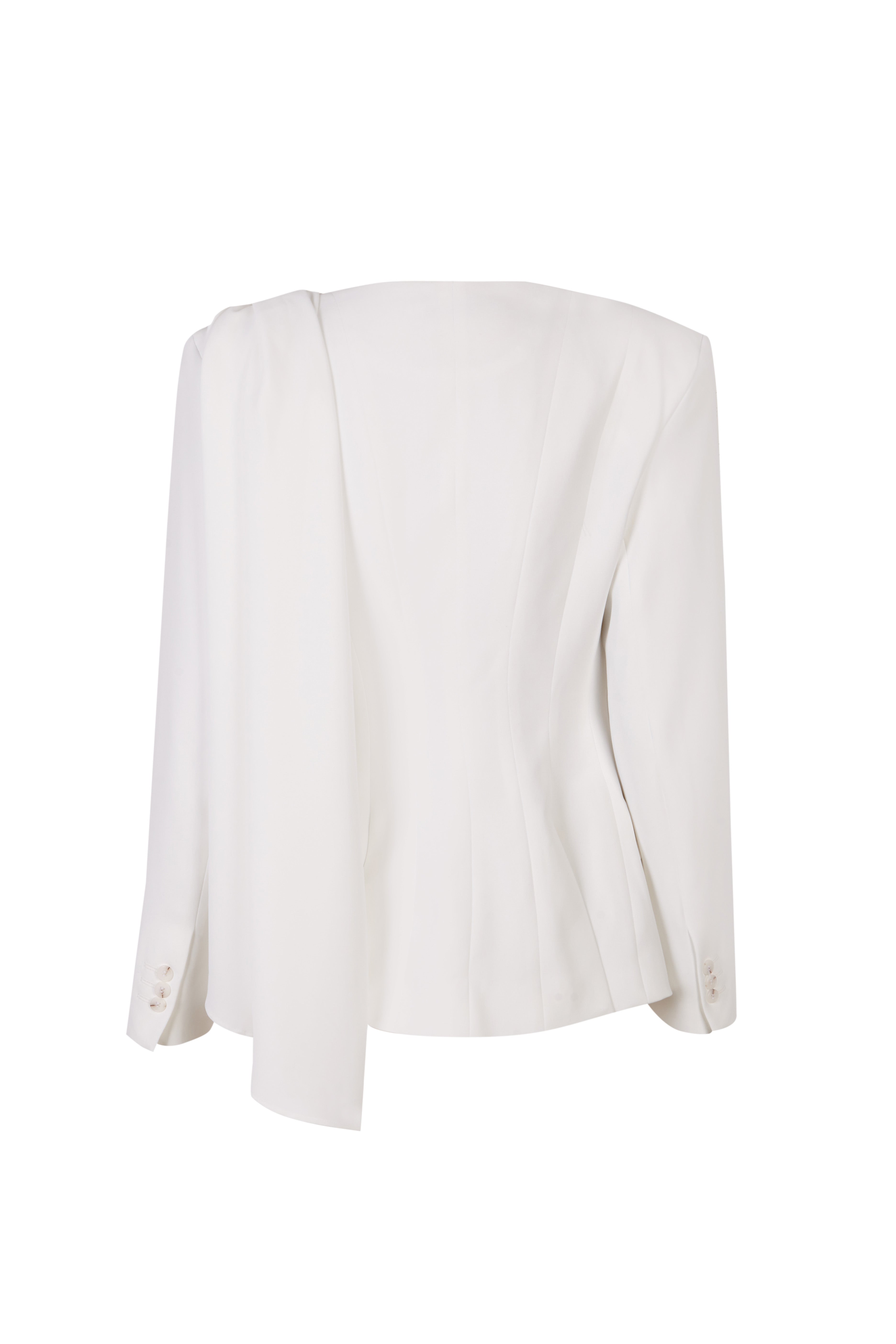 Draped White Tailored Jacket | Palomo Spain