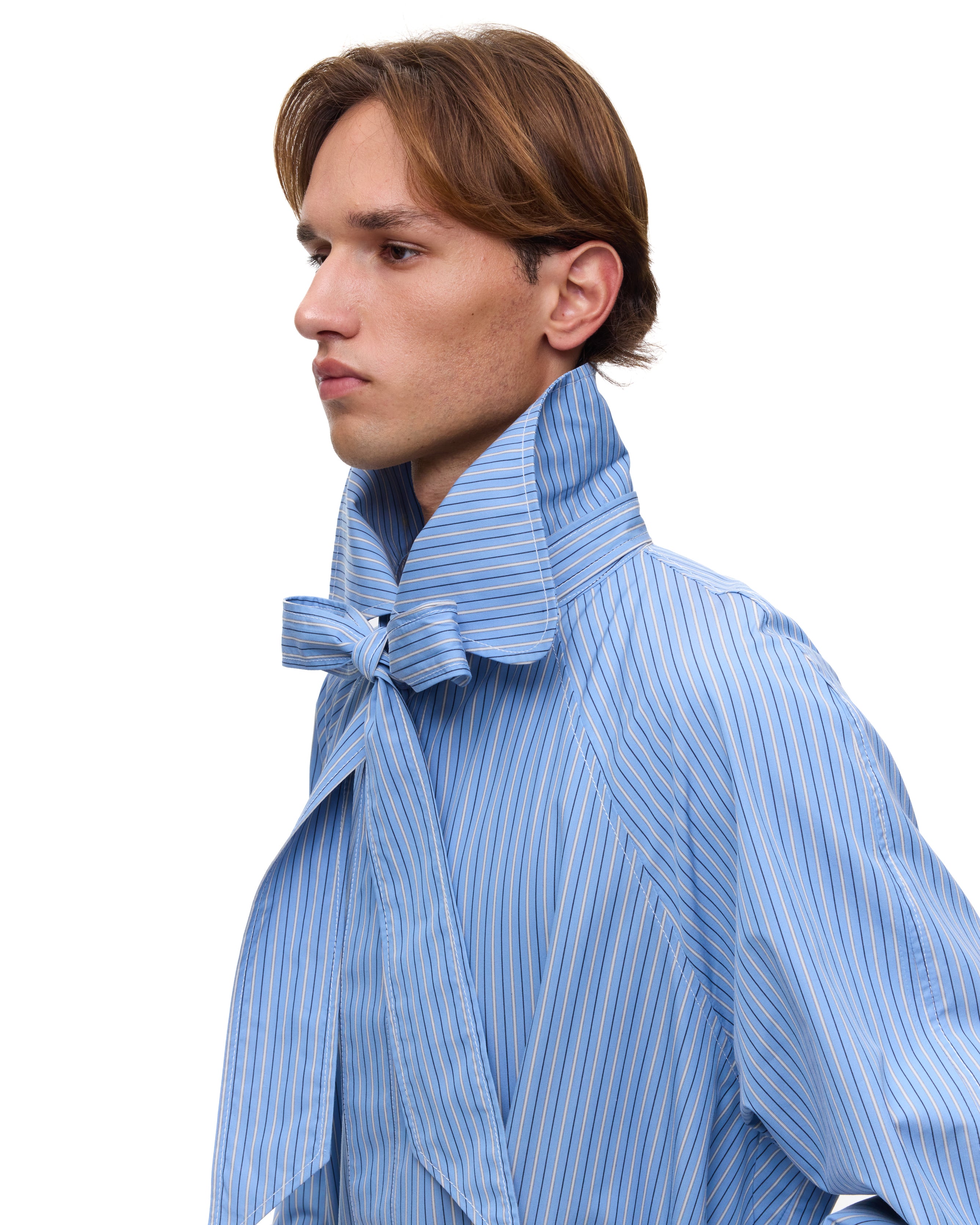 Blue Stripes Trench Coat