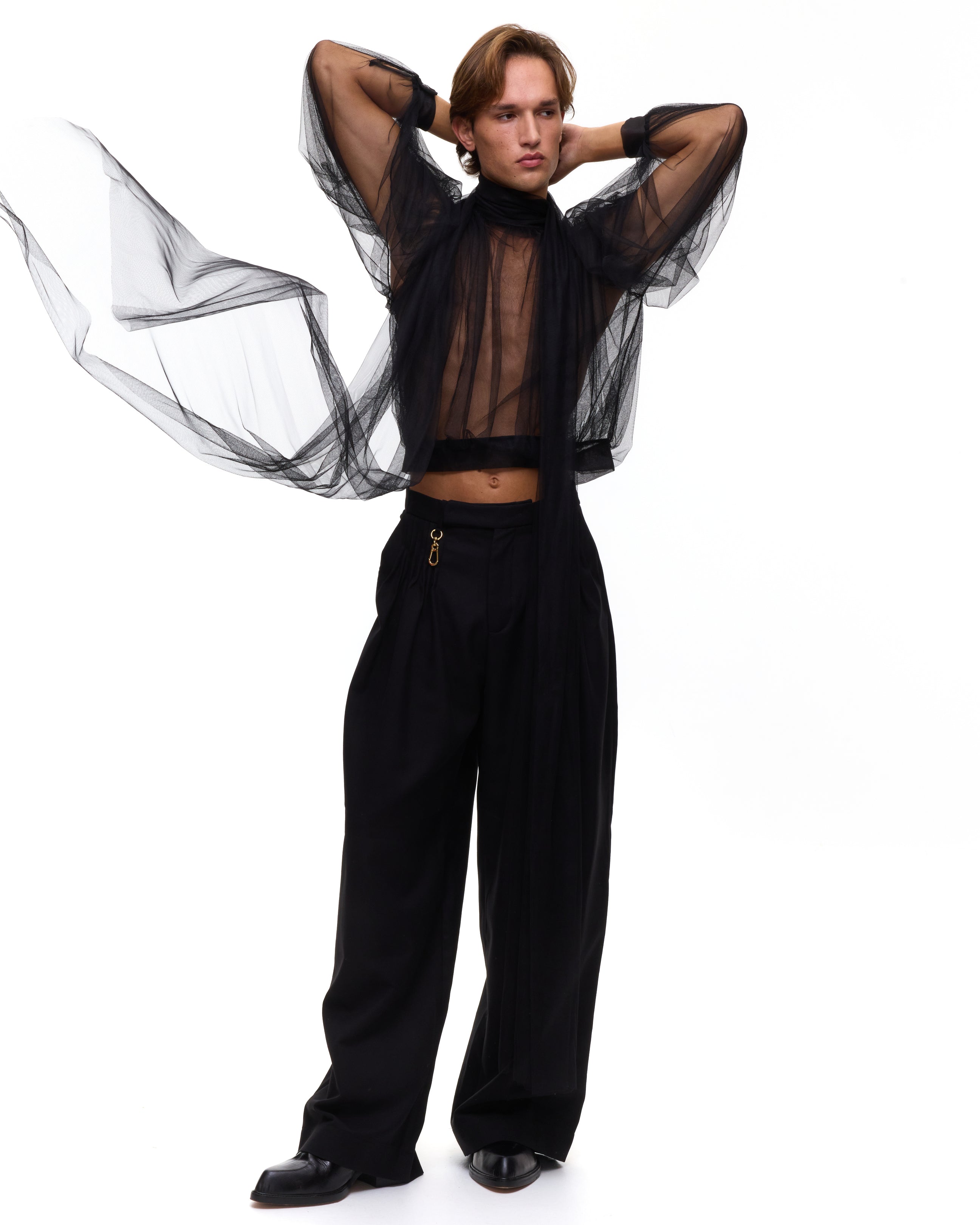 Black Tulle Blouse