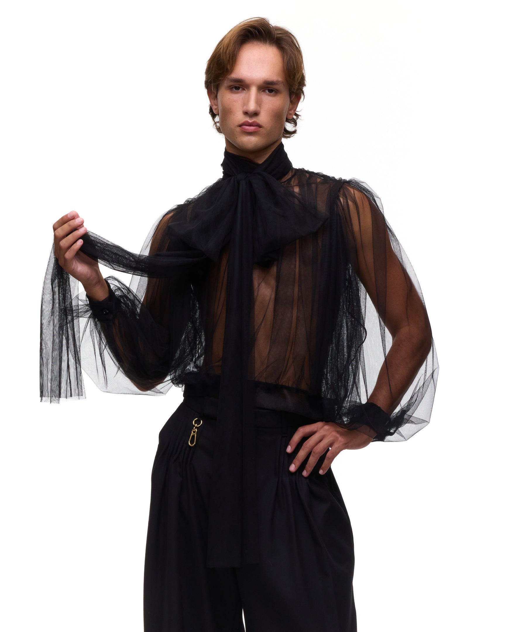 Black Tulle Blouse