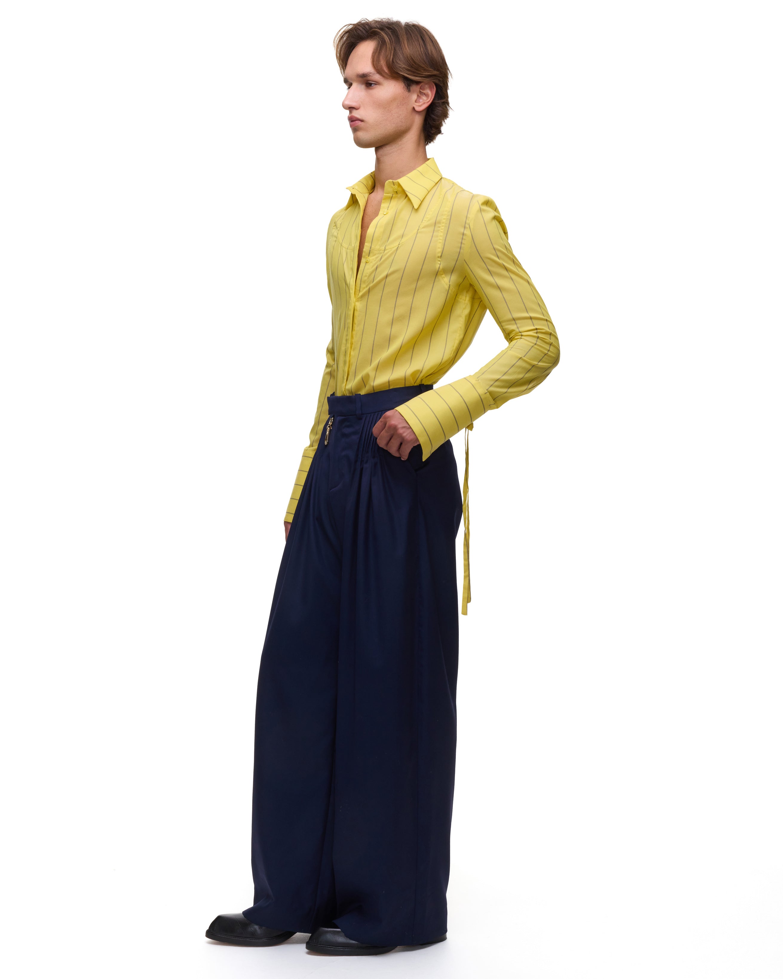 Nic Yellow Striped Shirt
