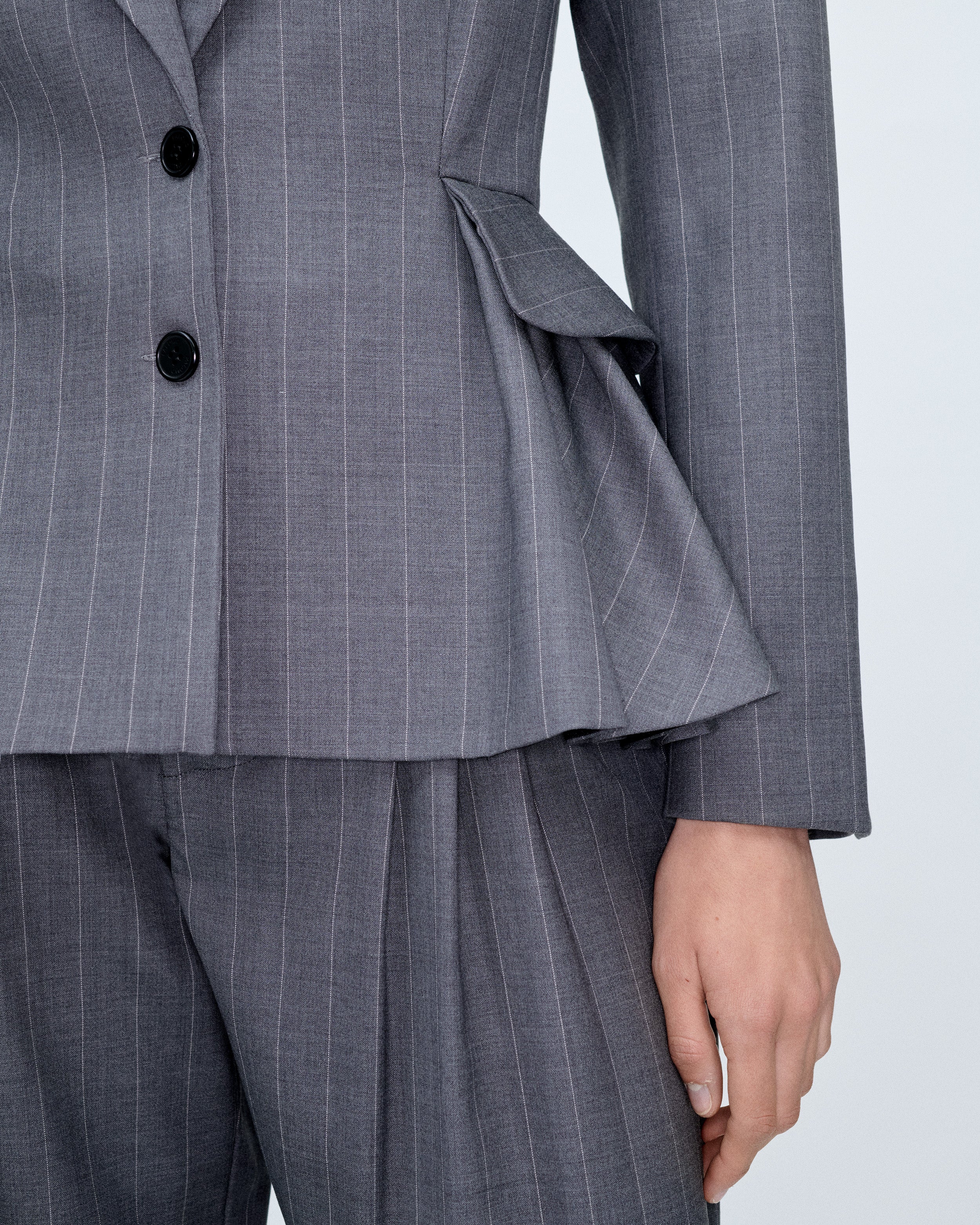 Peplum Pinstripes Blazer