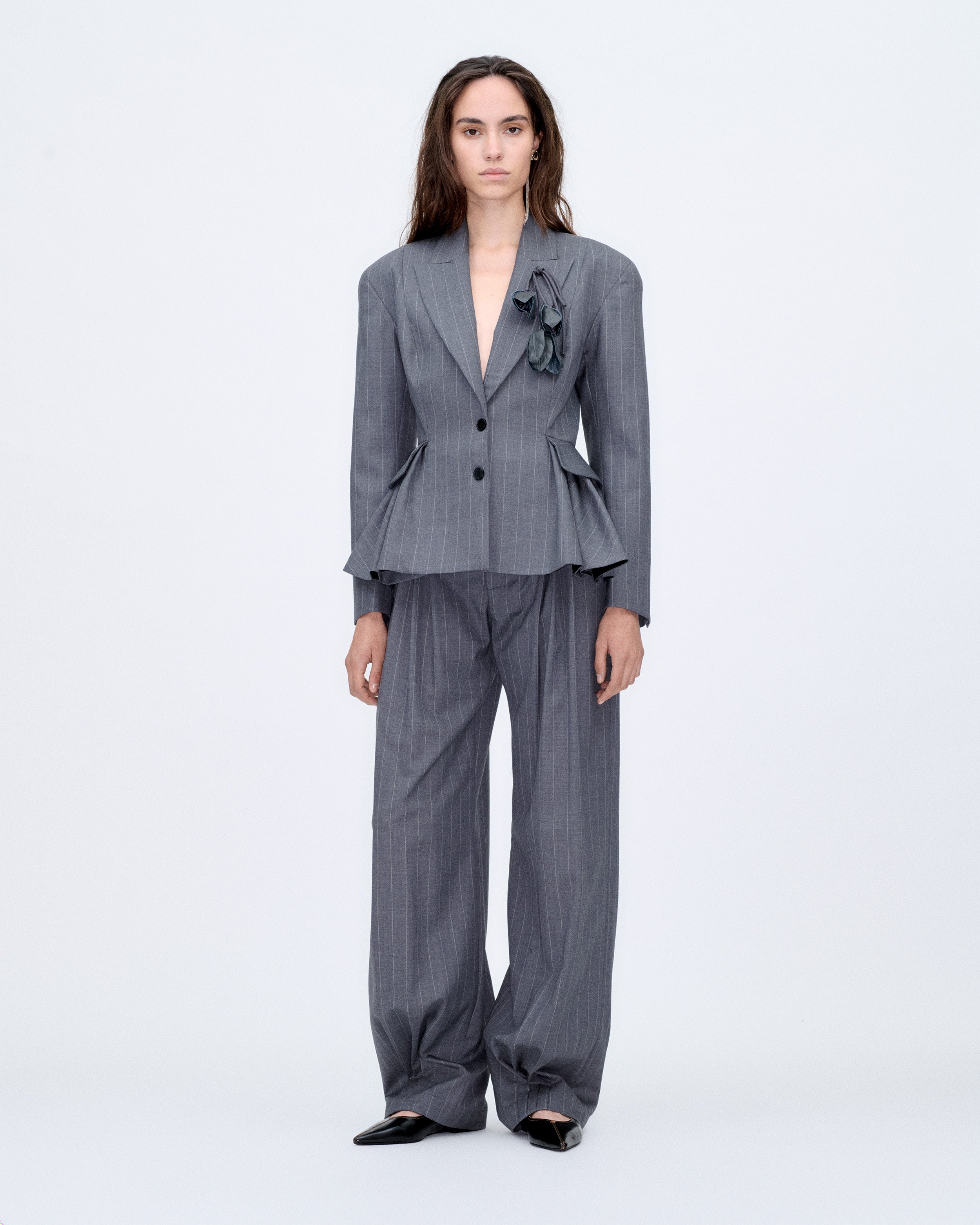 Peplum Pinstripes Blazer