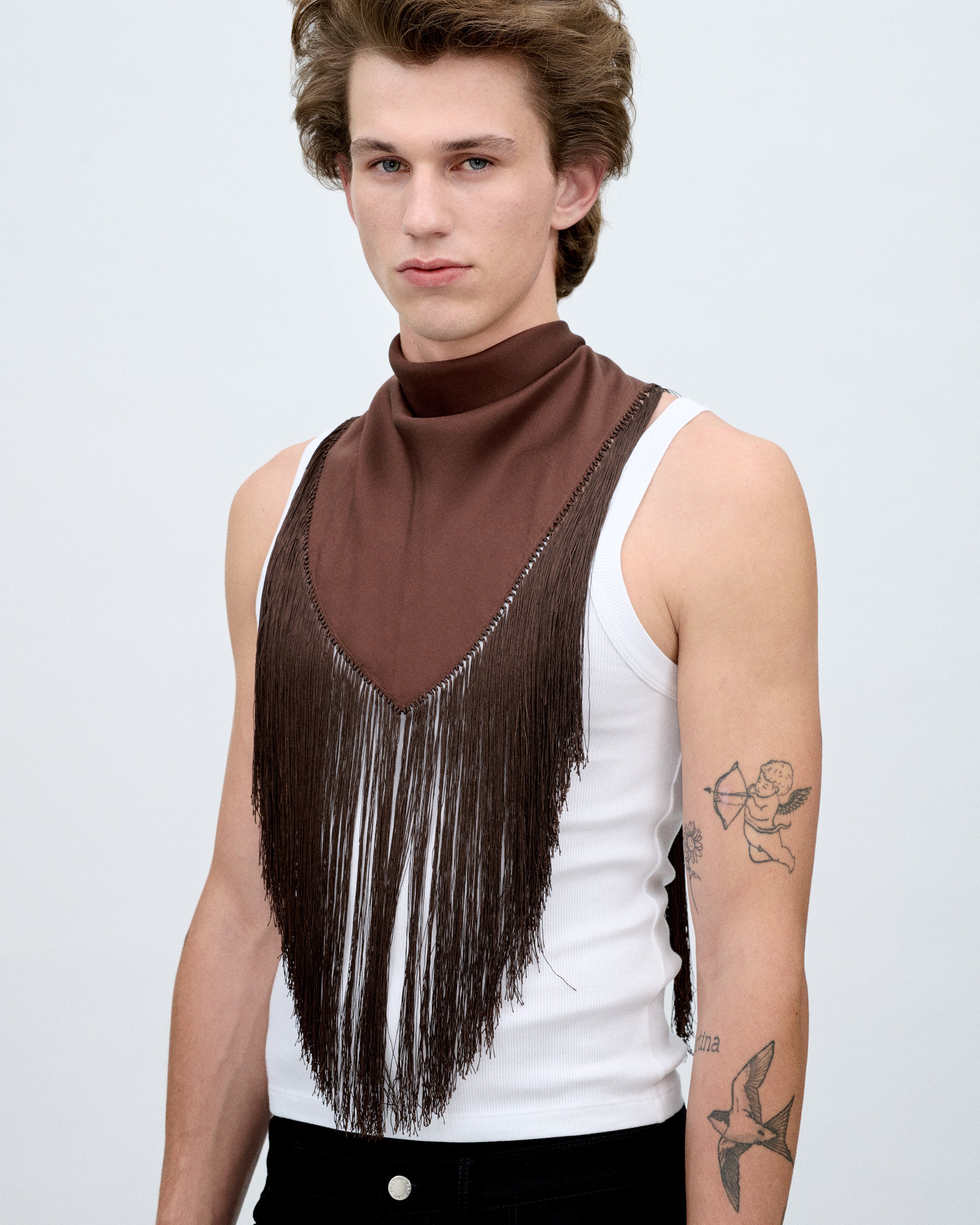 Fringed Brown Bandana