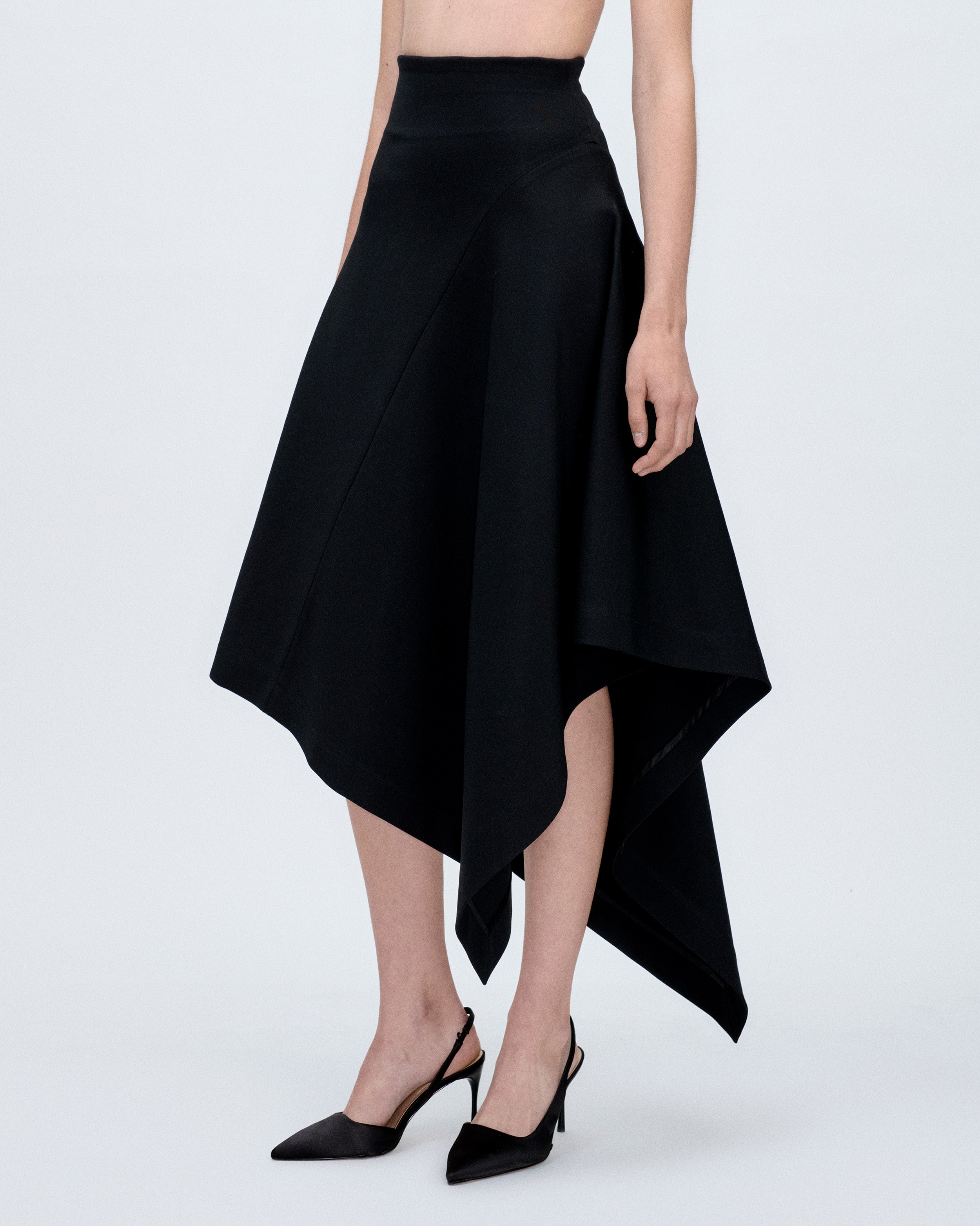 Asymmetric Black Skirt