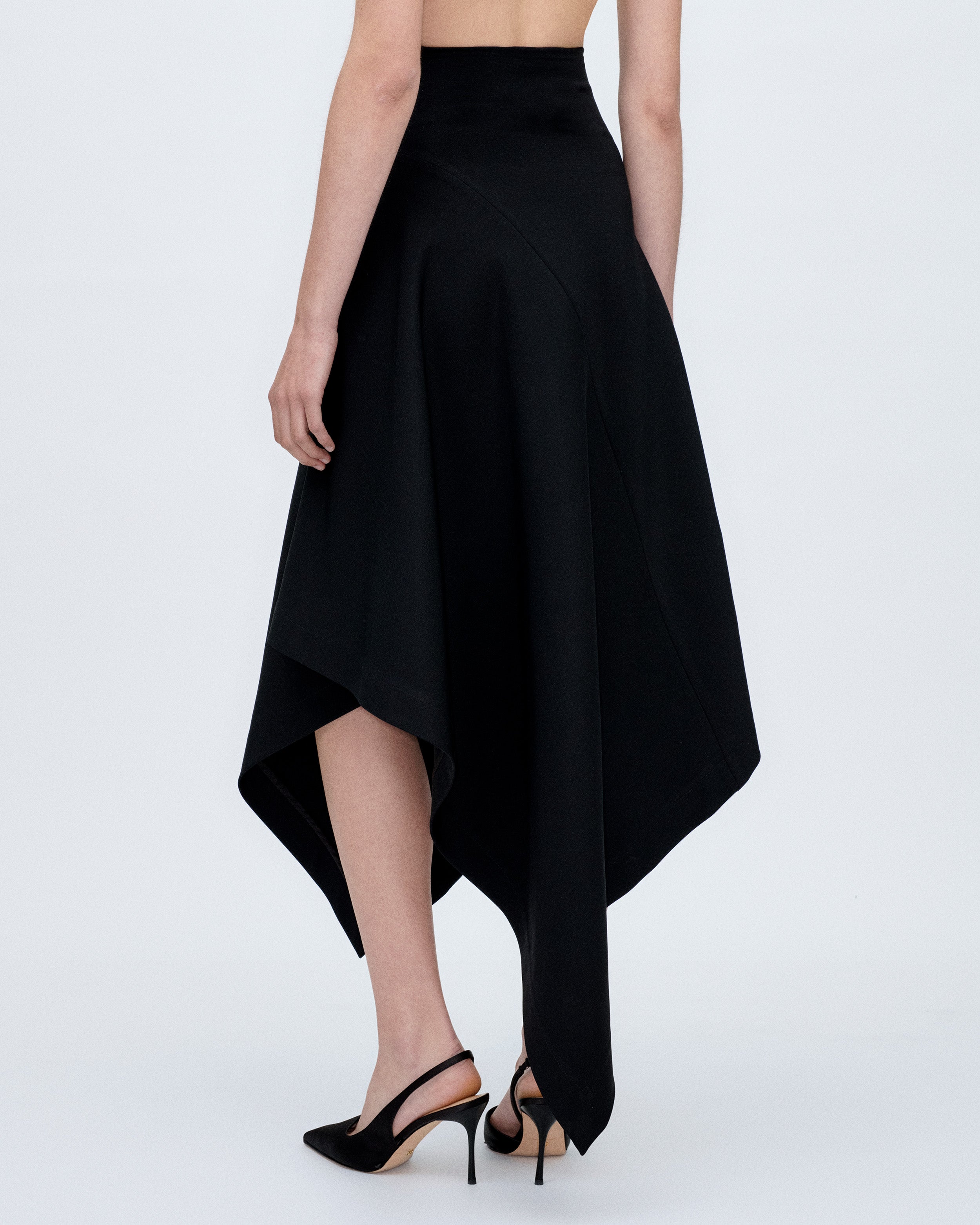 Asymmetric Black Skirt
