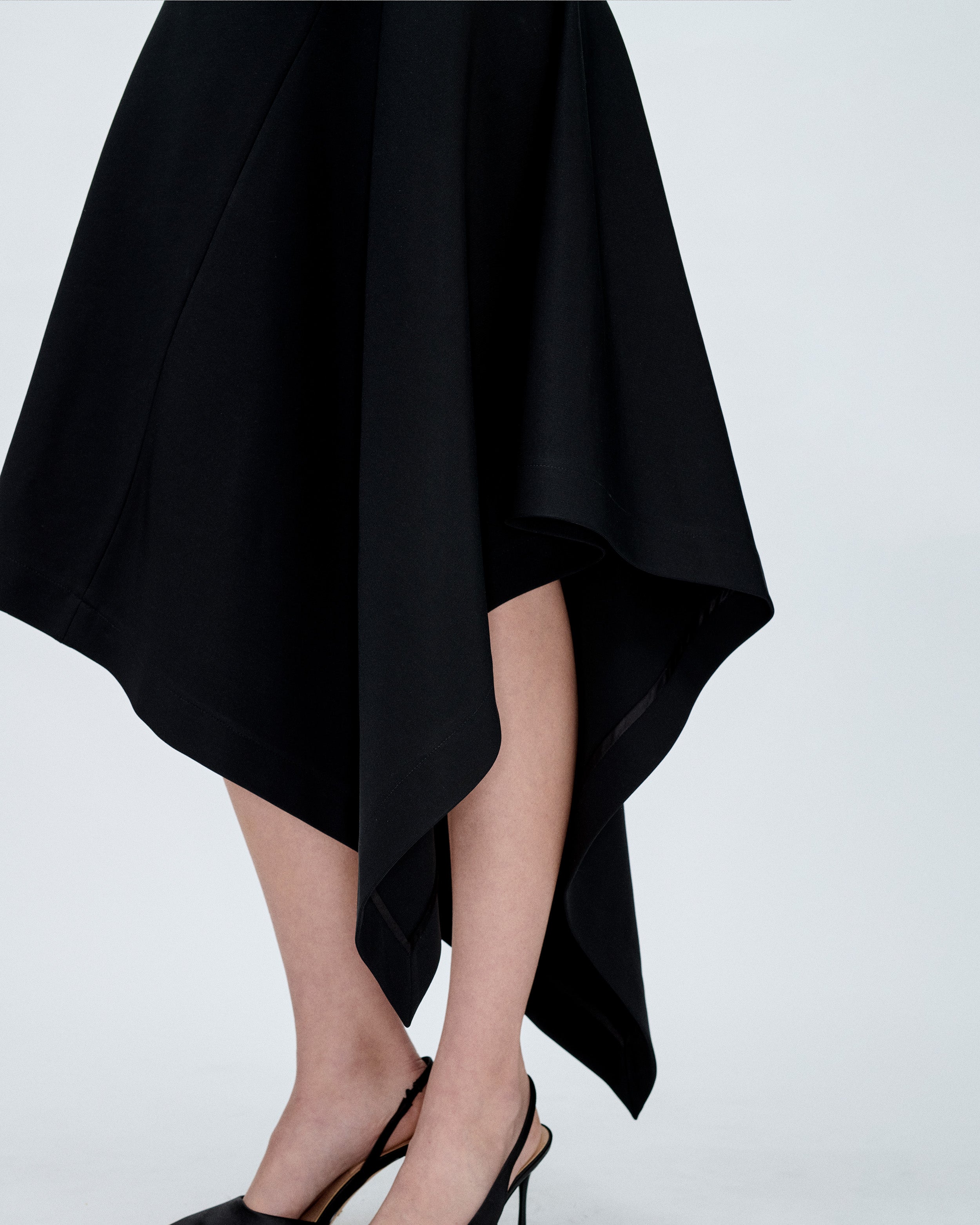 Asymmetric Black Skirt