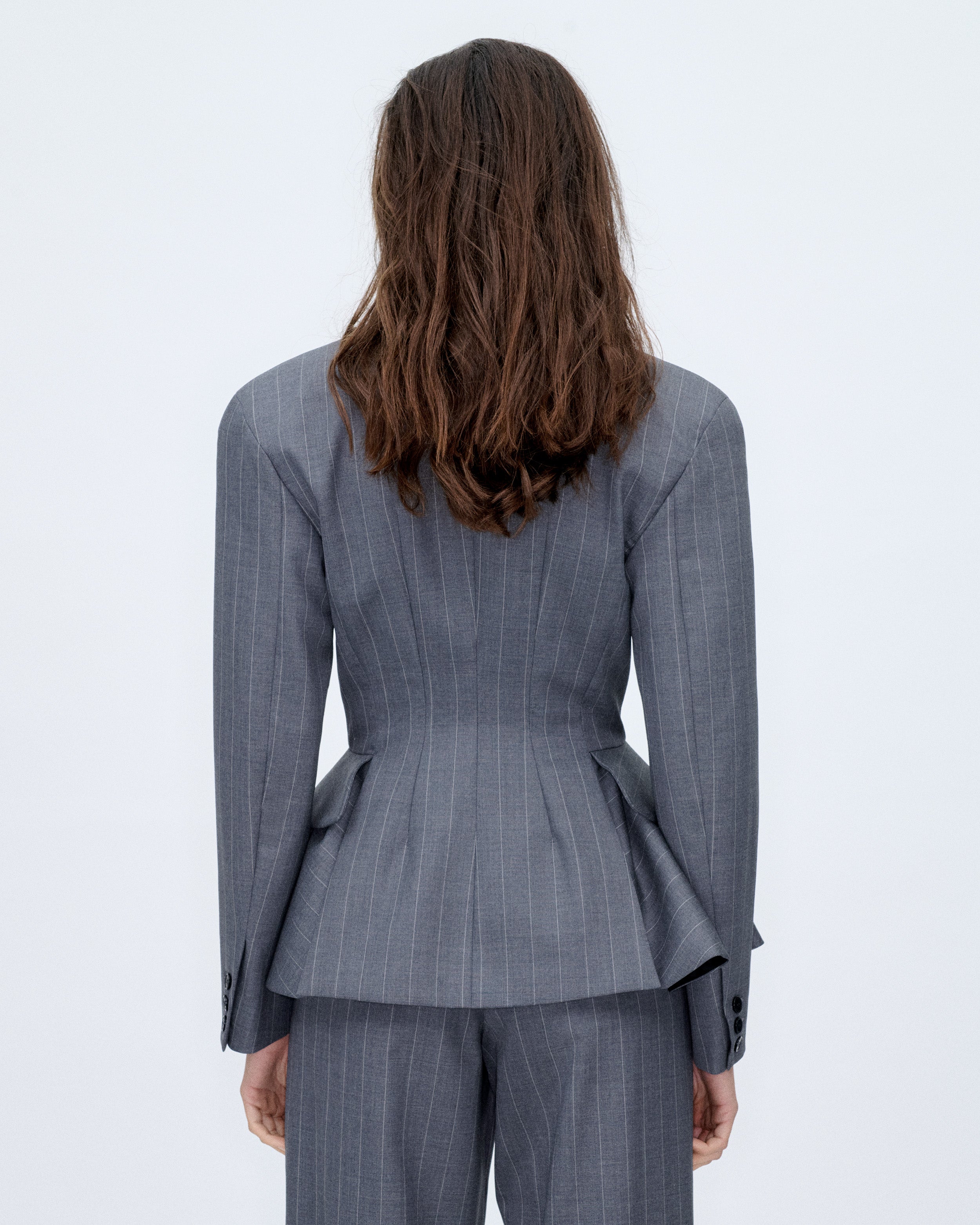 Peplum Pinstripes Blazer