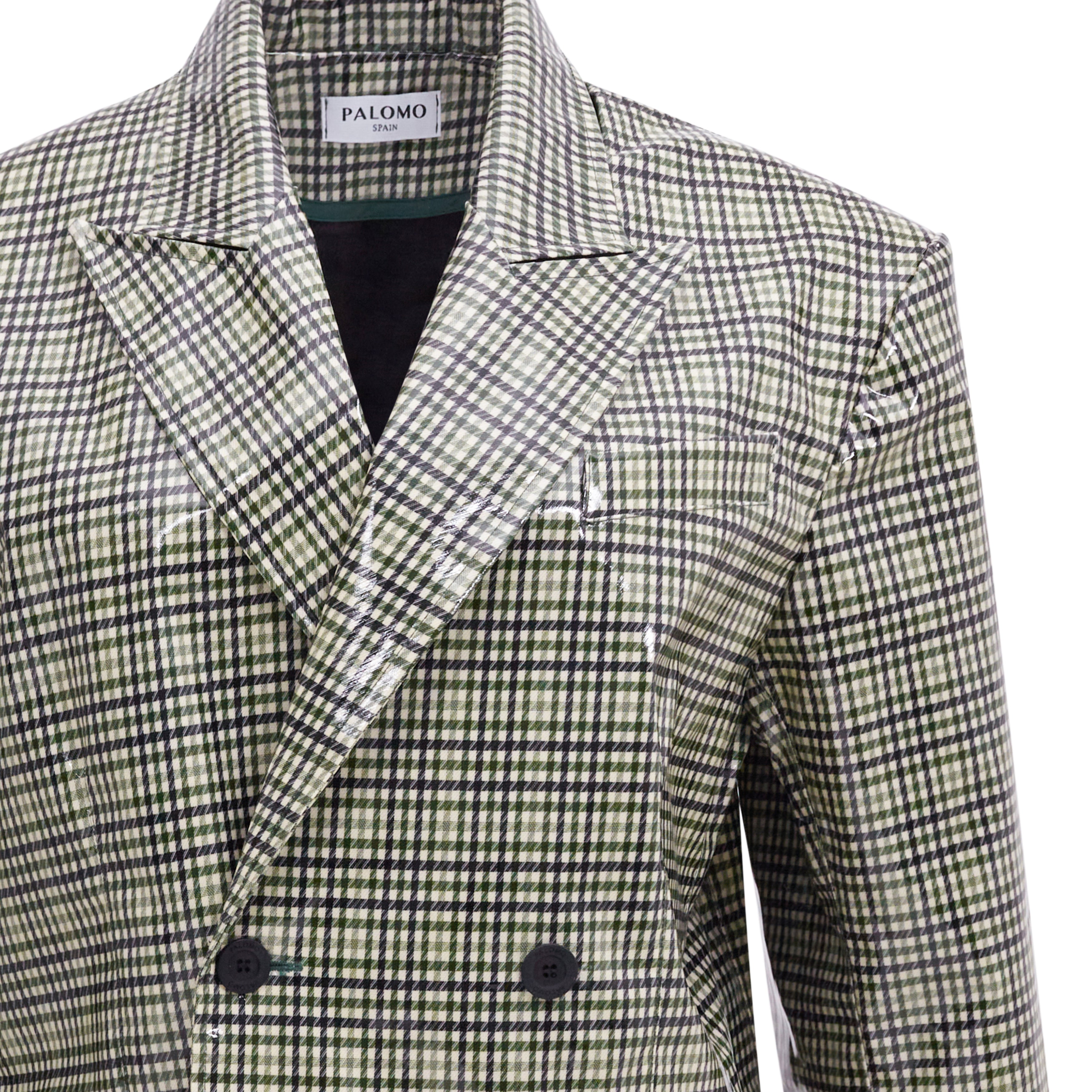 Green Checked Oversized Blazer